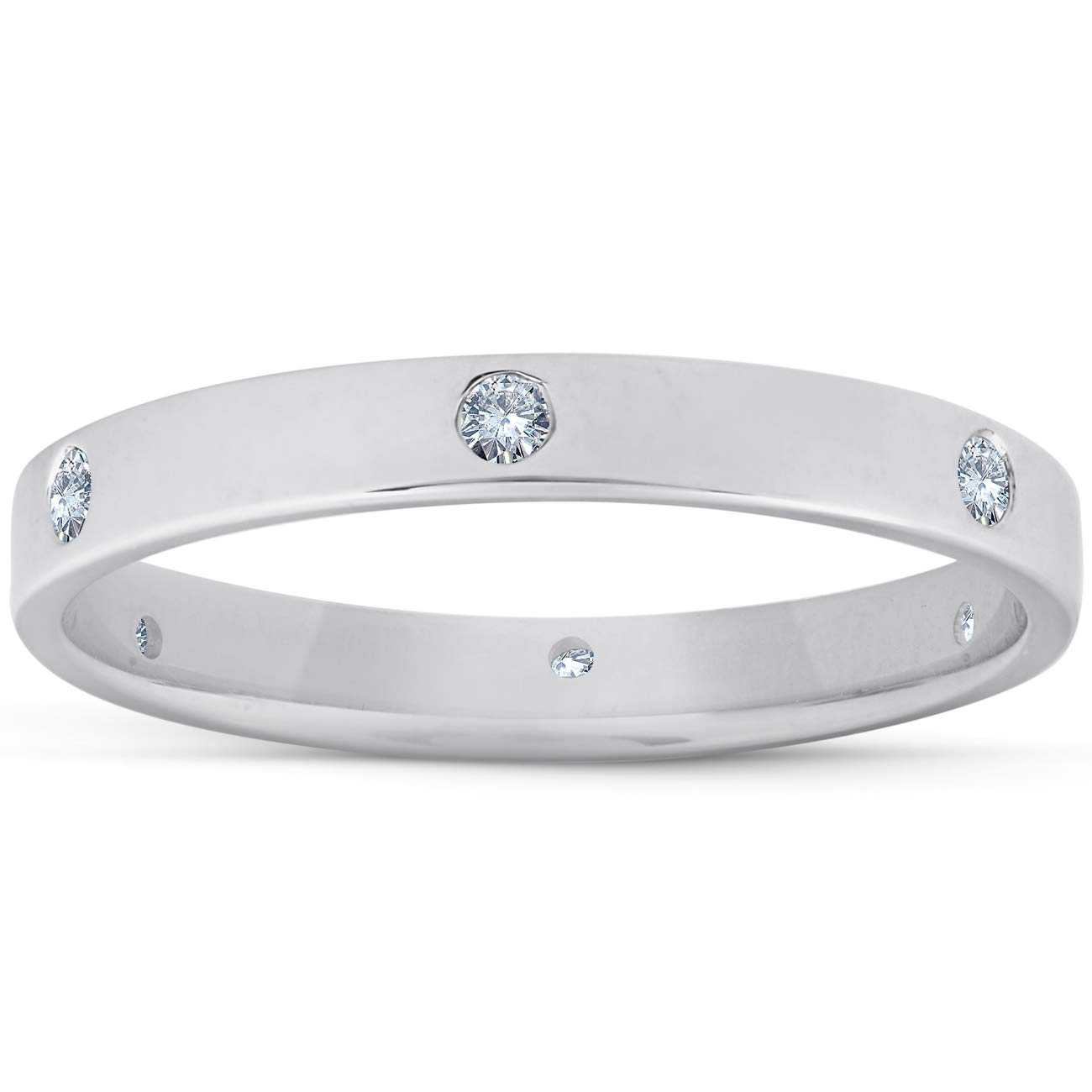 14K White Gold Diamond Eternity Band for Women - Anniversary Wedding Ring - Perfect for Engagements, Weddings & Special Occasions