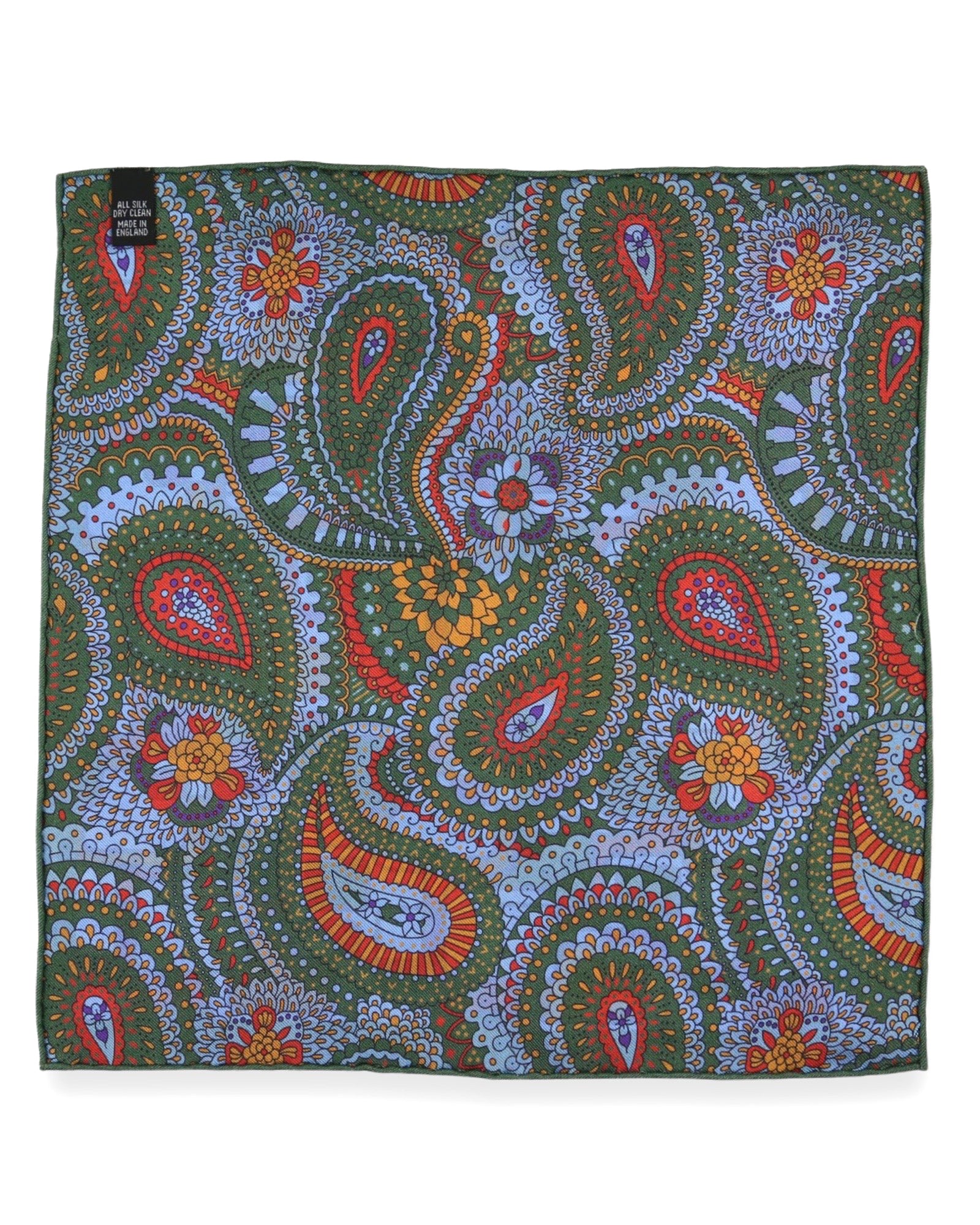 DÉCLIC Maxwell Reversible Pocket Square - Green Silk Handkerchief for Men's Suit | Perfect for Weddings, Business Meetings & Formal Events