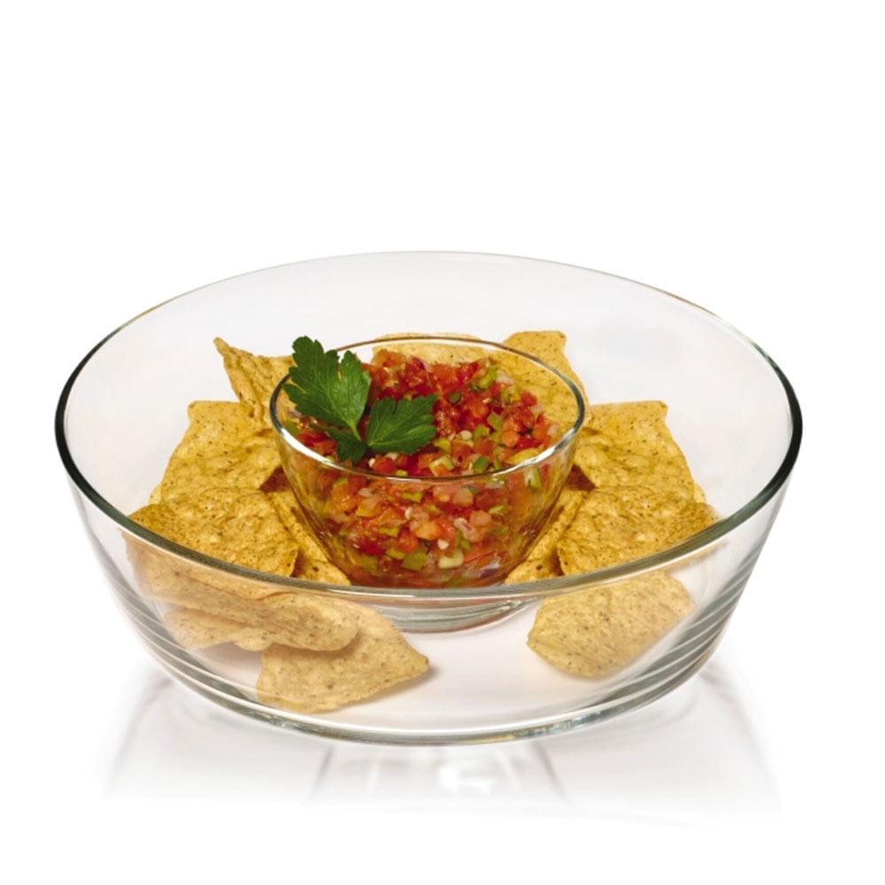 Premium Napoli Chip and Dip Set - 3-Piece Ceramic Serving Platter with Matching Bowls - Perfect for Parties, Game Nights & Entertaining Guests
