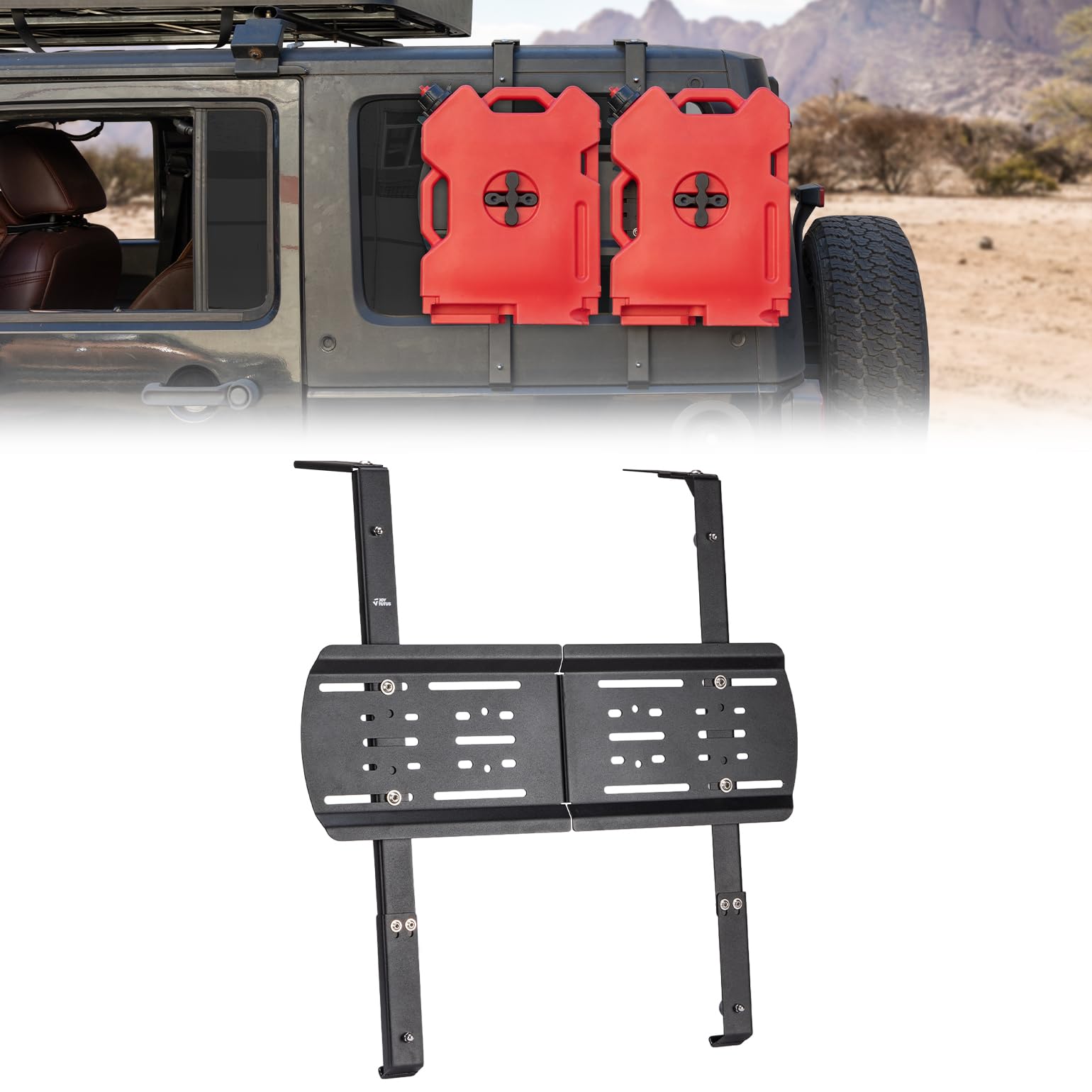 JOYTUTUS JK Rear Window Storage Panel Kit for Jeep Wrangler JK 2007-2018 | Heavy Duty Storage Accessories Mounting Plate | Perfect for Gas Can Mount, Recovery Traction Boards & Off-Road Gear | Great for Camping, Overlanding & Adventure Trips