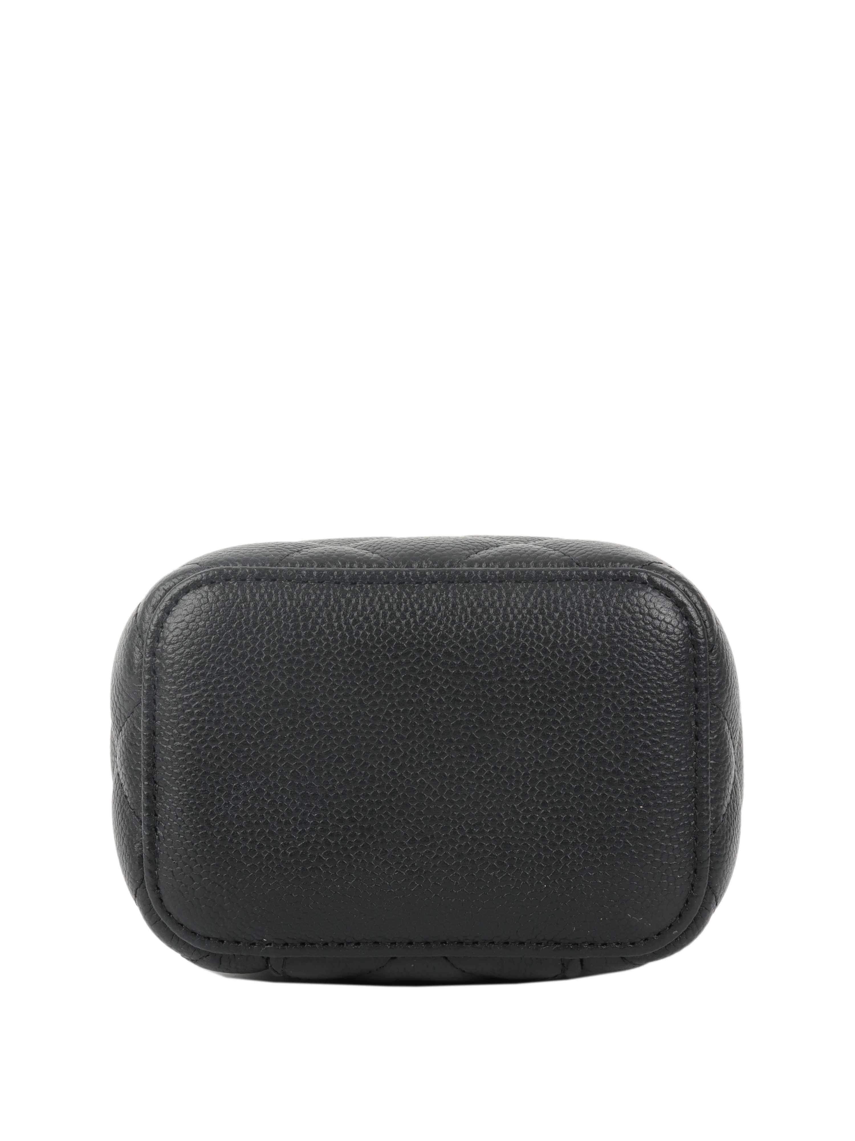 Chanel Black Caviar Leather Mini Vanity Bag - Luxury Crossbody Purse for Women, Perfect for Parties & Evening Events