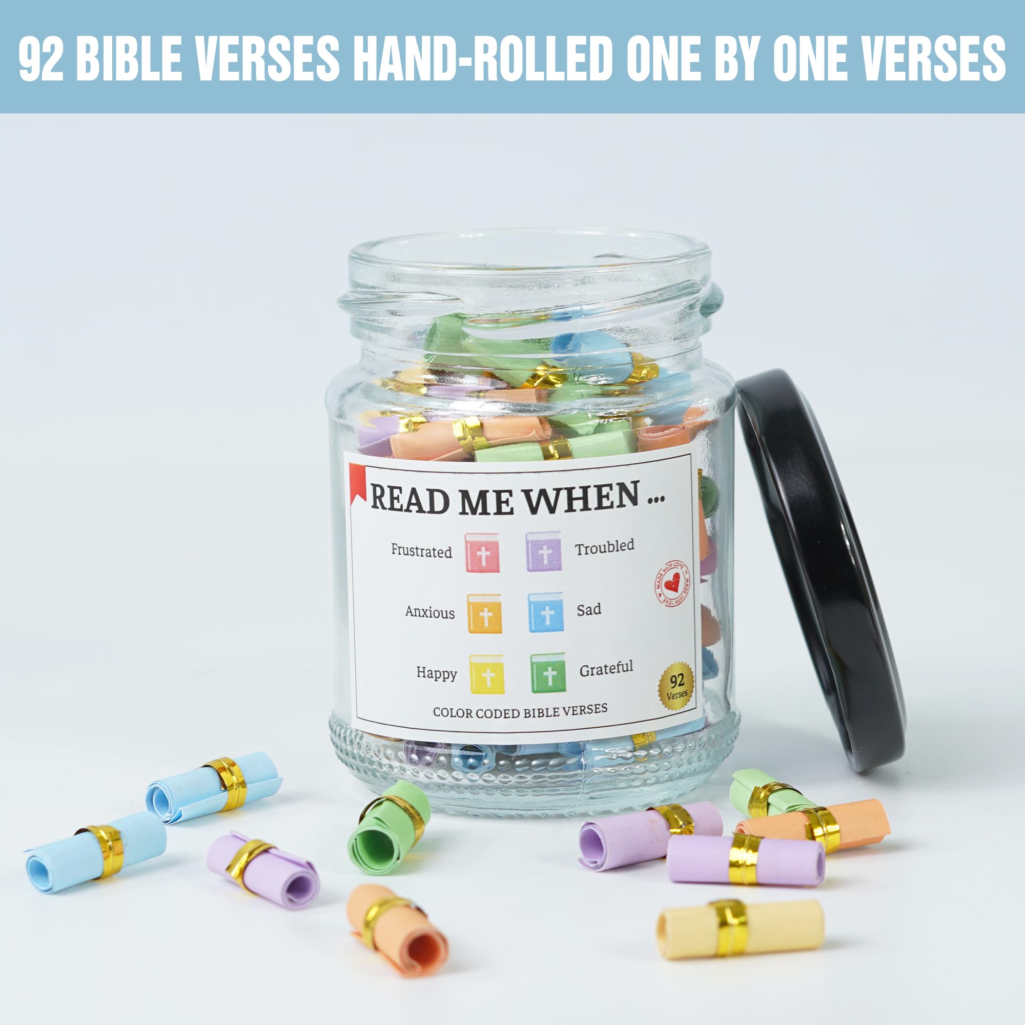 Inspirational Bible Verse Jar - Thoughtful Christian Gift for Mom, Women, Her - Perfect for Mother's Day, Birthday, Graduation & Easter - Daily Scripture Encouragement for Faith & Prayer