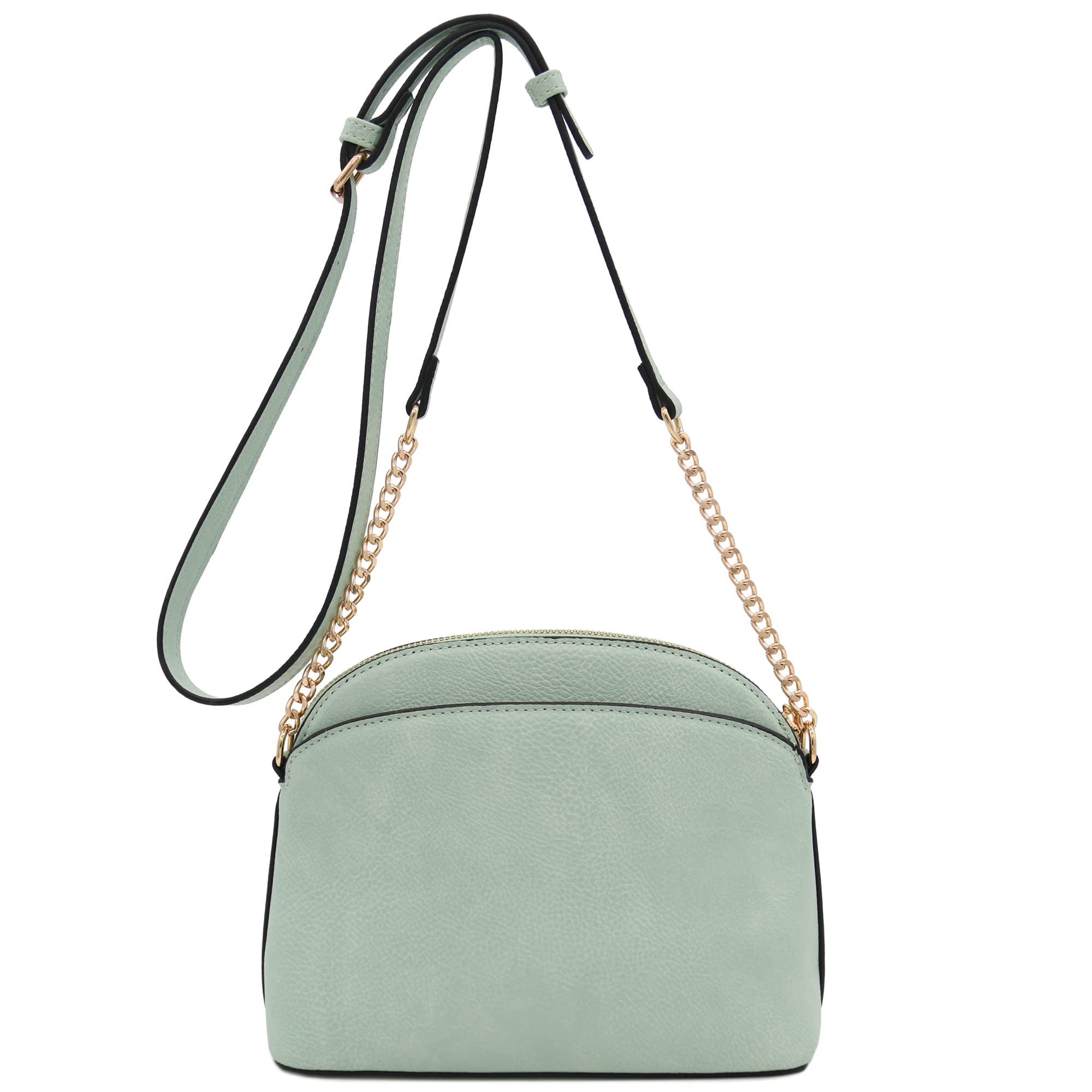 Stylish Faux Leather Mini Dome Crossbody Bag with Adjustable Chain Strap - Perfect for Women's Everyday Use, Date Night & Travel Accessories
