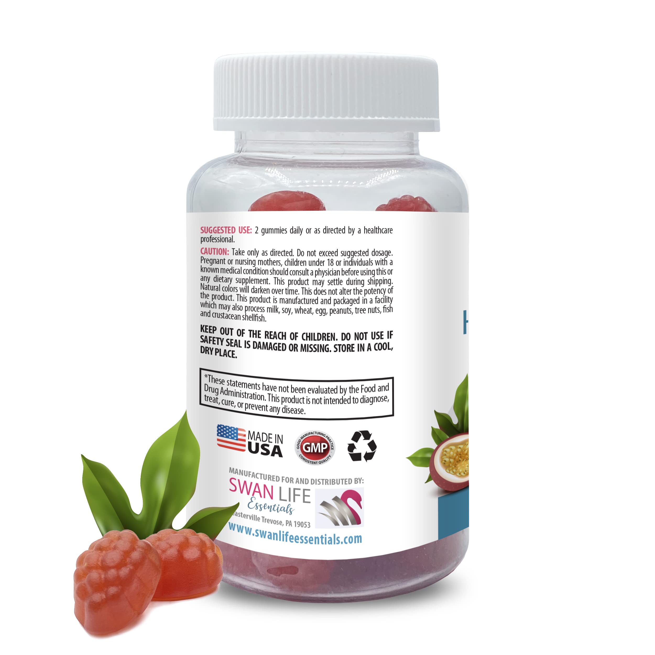 Biotin Gummies for Hair Growth, Skin & Nails - Multivitamin Supplement with Vitamins A, B, C, D, E, PABA & Collagen - Passion Fruit Flavored Hair Skin Nails Vitamins - 60 Gummies per Bottle - Perfect for Daily Beauty Routine & Healthy Lifestyle