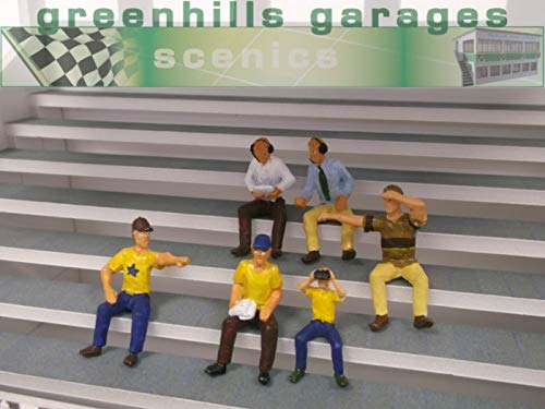 Scalextric Carrera 1.32 Scale Seated Spectators Set of 6 - Greenhills F409 Model Racing Accessories - Perfect for Slot Car Tracks and Diorama Displays