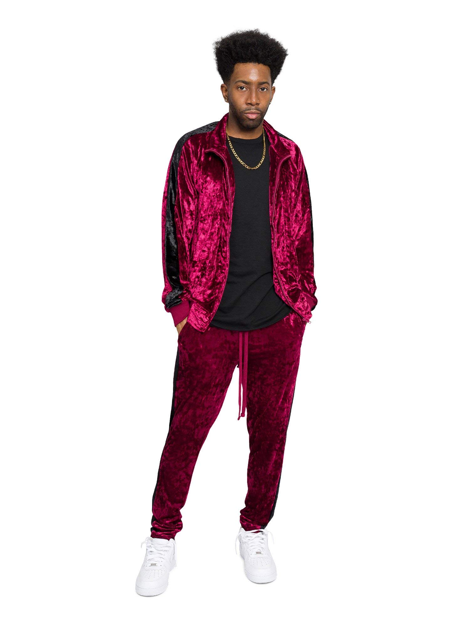 G-Style USA Men's Velour Velvet Tracksuit Set - Comfortable Lounge Wear, Gym Outfit & Casual Jogging Suit for Men | Perfect for Home Relaxation, Workout & Street Style Fashion