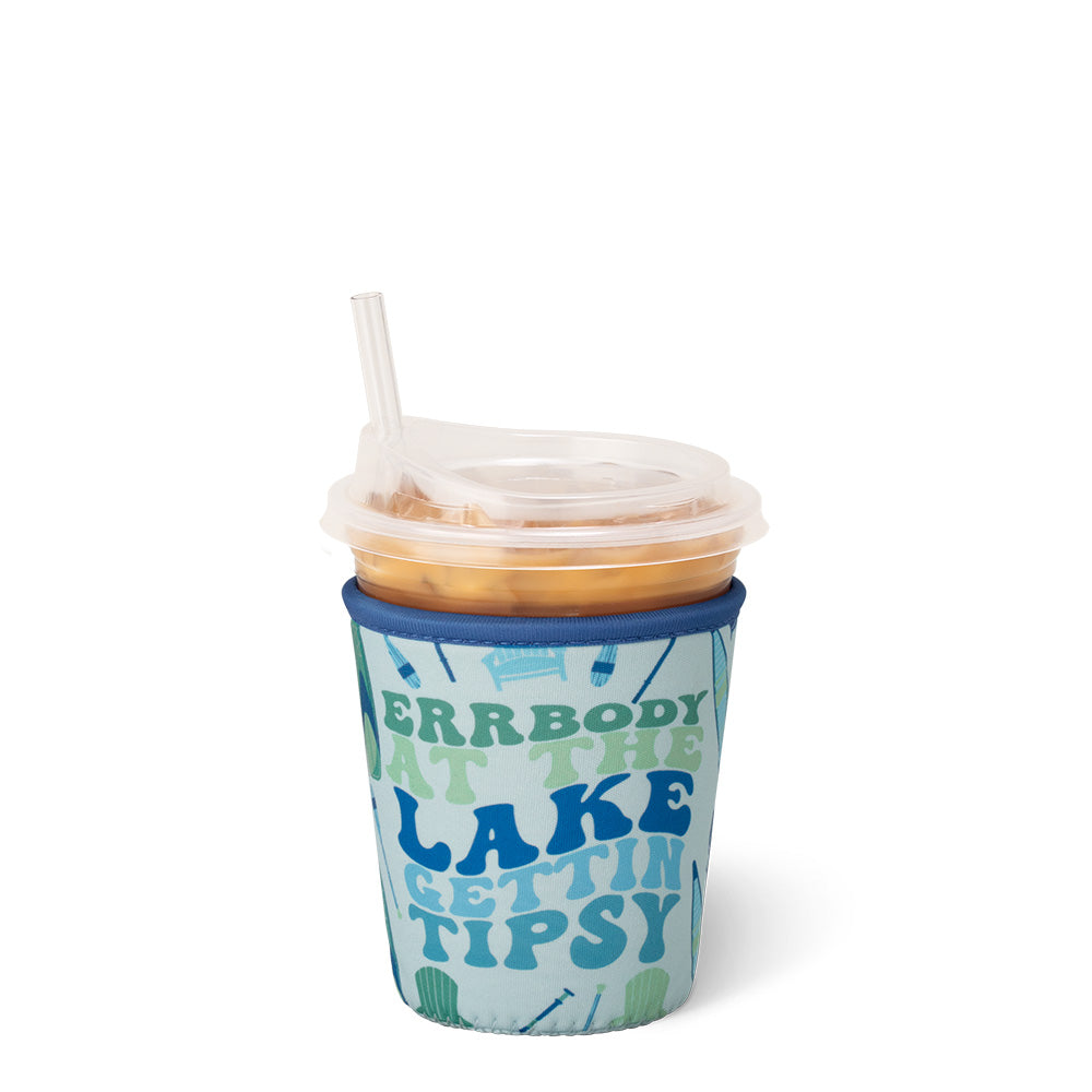 Errbody At The Lake Small Iced Cup Coolie - Insulated Beer Can Holder for Camping, Beach & Pool Parties - Keeps Drinks Cold for Hours