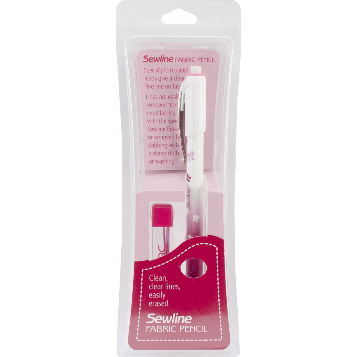 Sewline Mechanical Fabric Pencil - Pink for Quilting, Sewing & Fabric Marking | Washable & Precise Marking Tool for DIY Crafts & Dressmaking