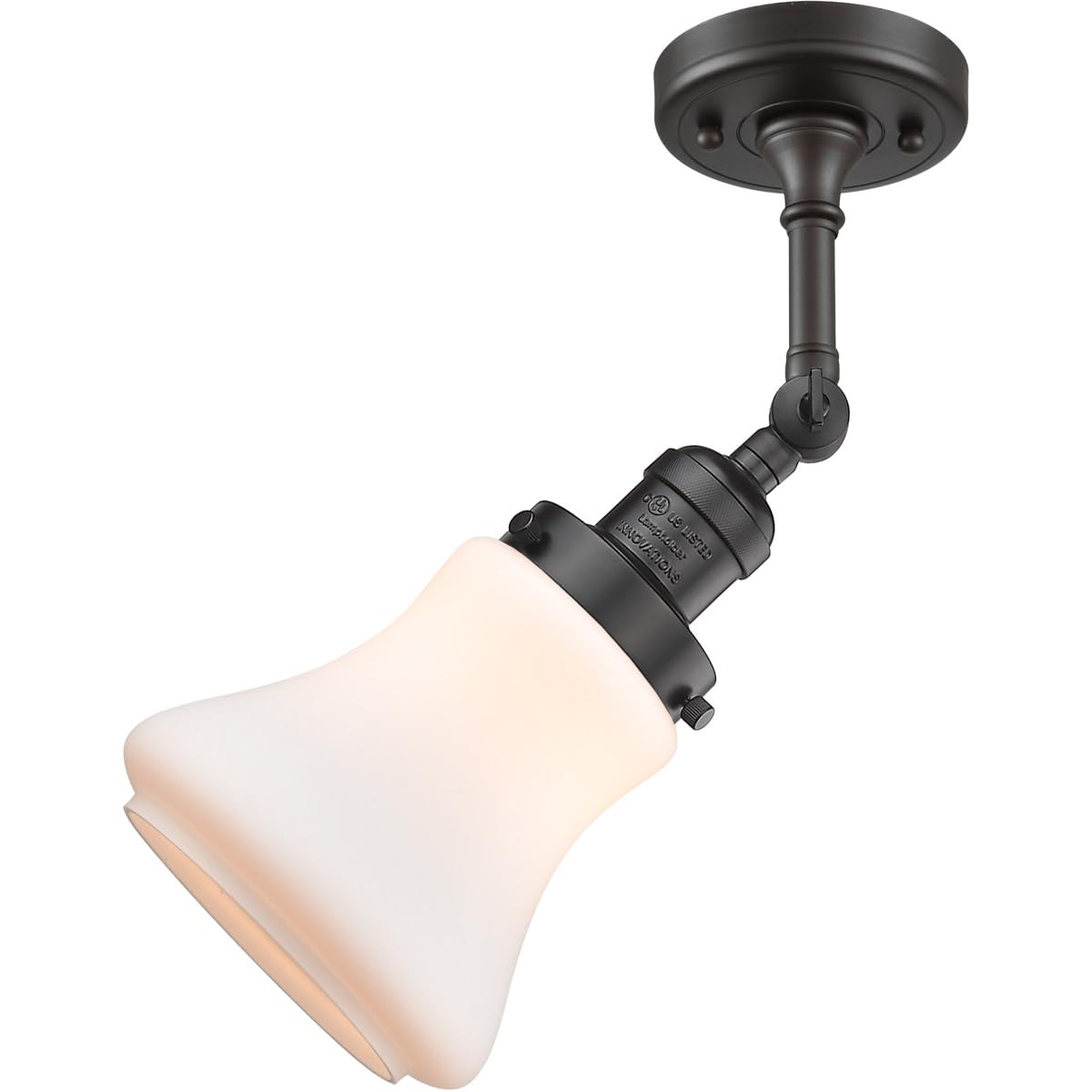 Innovations INNO201F-OB-G191-LED Semi-Flush Mount Ceiling Light Fixture - Oil Rubbed Bronze Finish - Energy Efficient LED Lighting for Bedroom, Living Room, Kitchen & Hallway