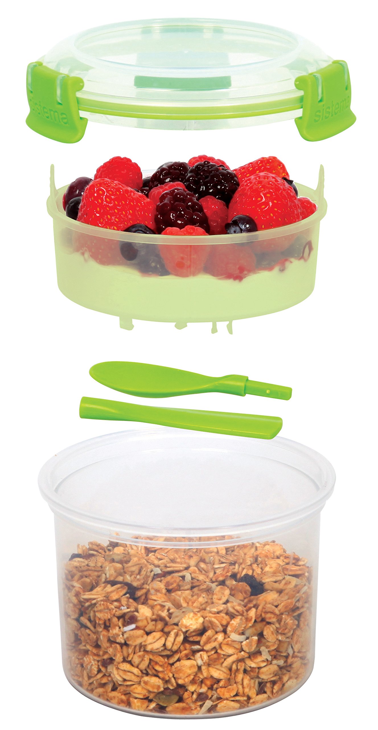 Sistema To Go Collection - BPA-Free Plastic Food Storage Containers for Breakfast, Lunch & Meal Prep | Microwave & Dishwasher Safe