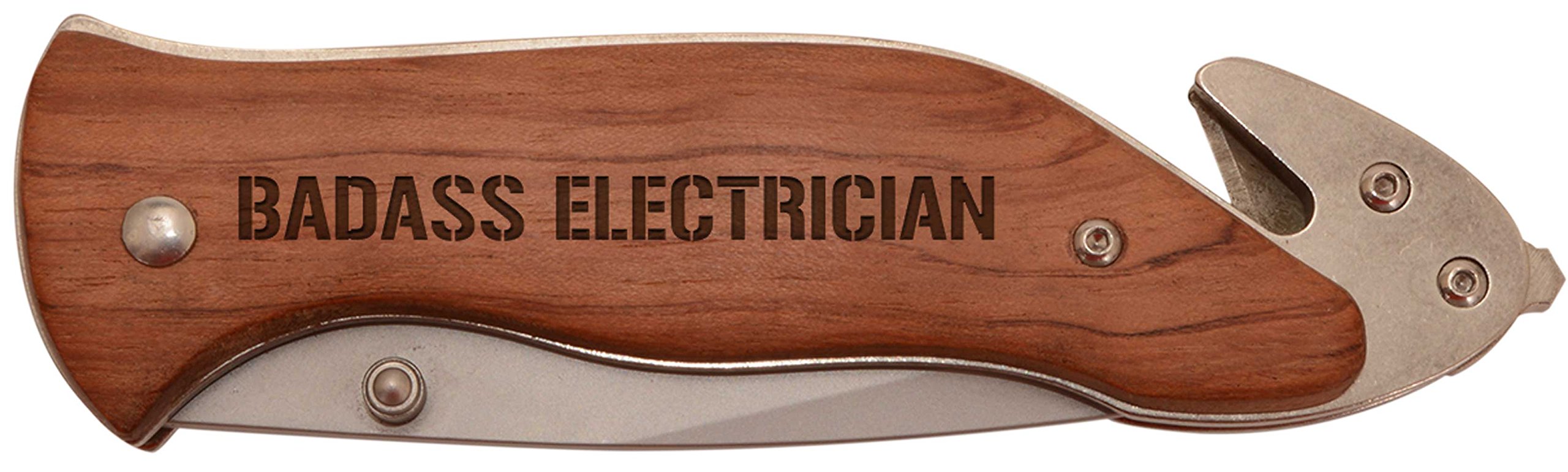 Custom Laser Engraved Stainless Steel Folding Survival Knife - Unique Gift for Electricians & DIY Enthusiasts - Perfect for Camping, Hiking & Emergency Preparedness