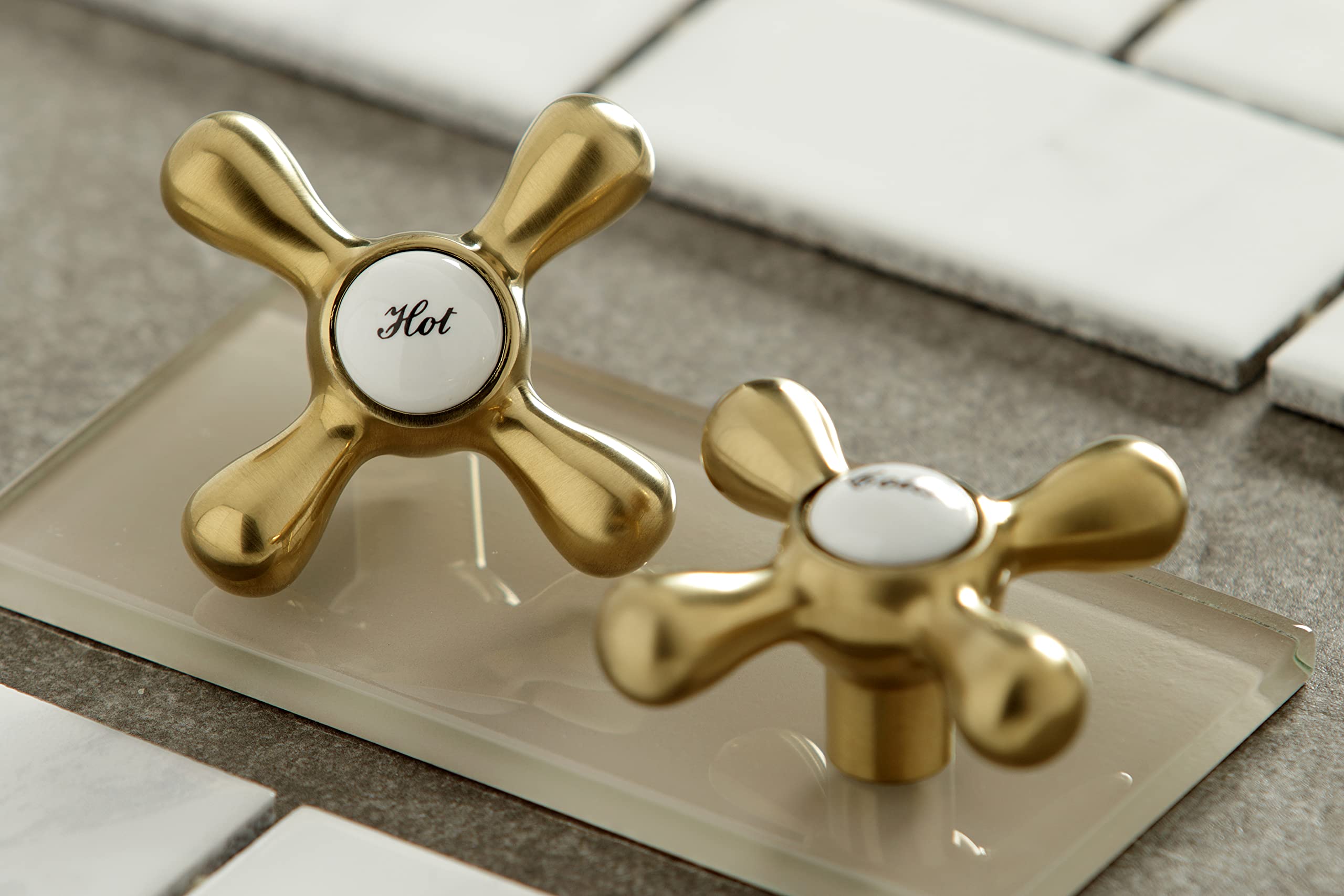 Kingston Brass 6-Inch Adjustable Wall Mount Kitchen Faucet - Brushed Brass Finish | Perfect for Small Sinks, RV Kitchens & Compact Spaces