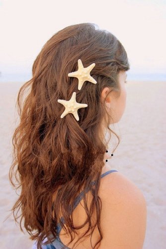 Natural Star Beige Hair Clips for Women & Girls - Pretty Hair Barrettes & Clips Organizer - Rainbow Hair Bow Accessories for European & US Style - Perfect for Parties, Weddings & Daily Use