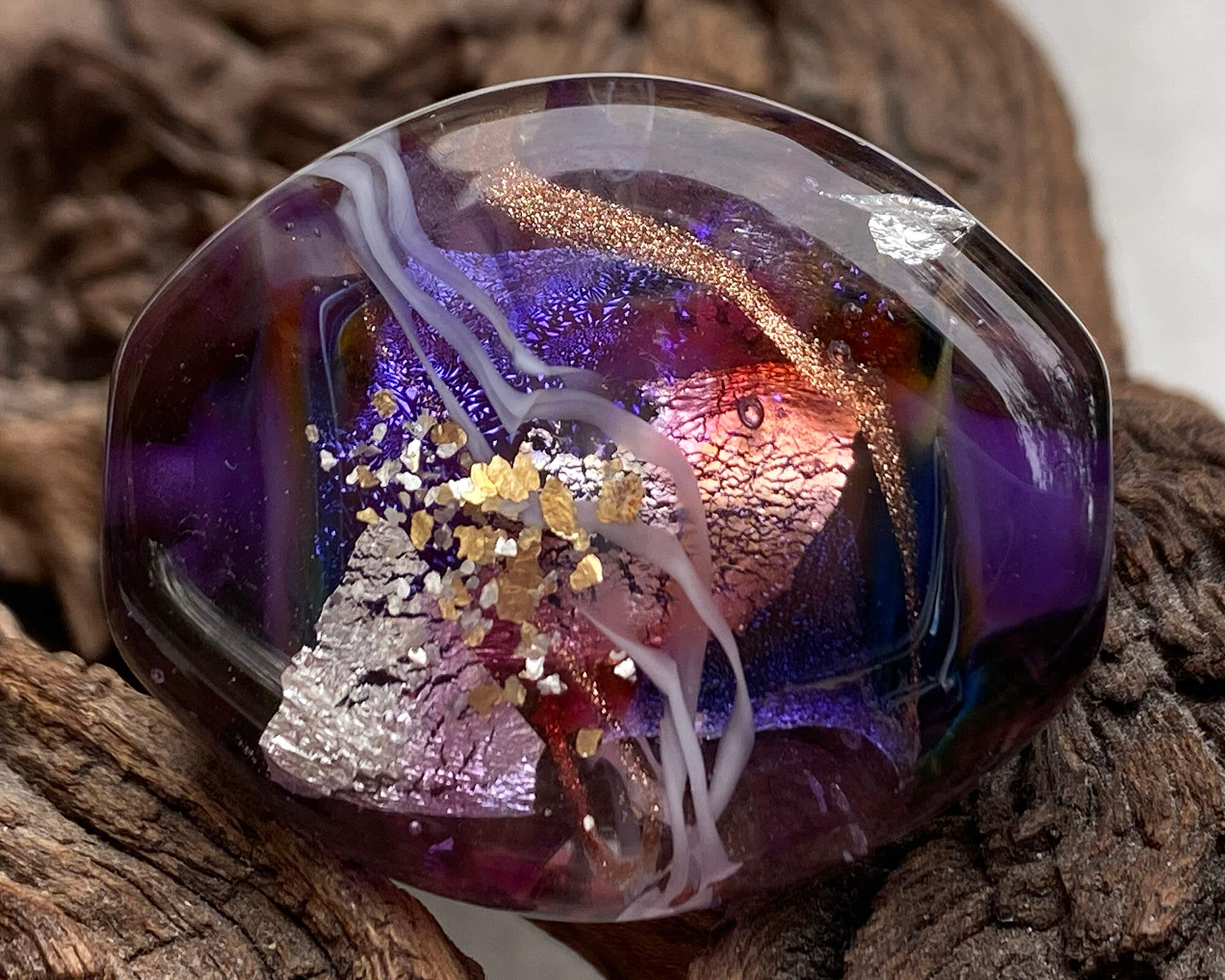 Handmade Purple Treasure Lampwork Glass Focal Bead for Jewelry Making - Perfect for Necklaces, Bracelets & DIY Craft Projects