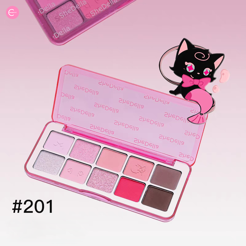 Shedella Cat Series 10 Color Eyeshadow Palette - Cruelty Free & Highly Pigmented Makeup Kit for Party, Halloween & Daily Wear | Perfect Gift for Makeup Lovers