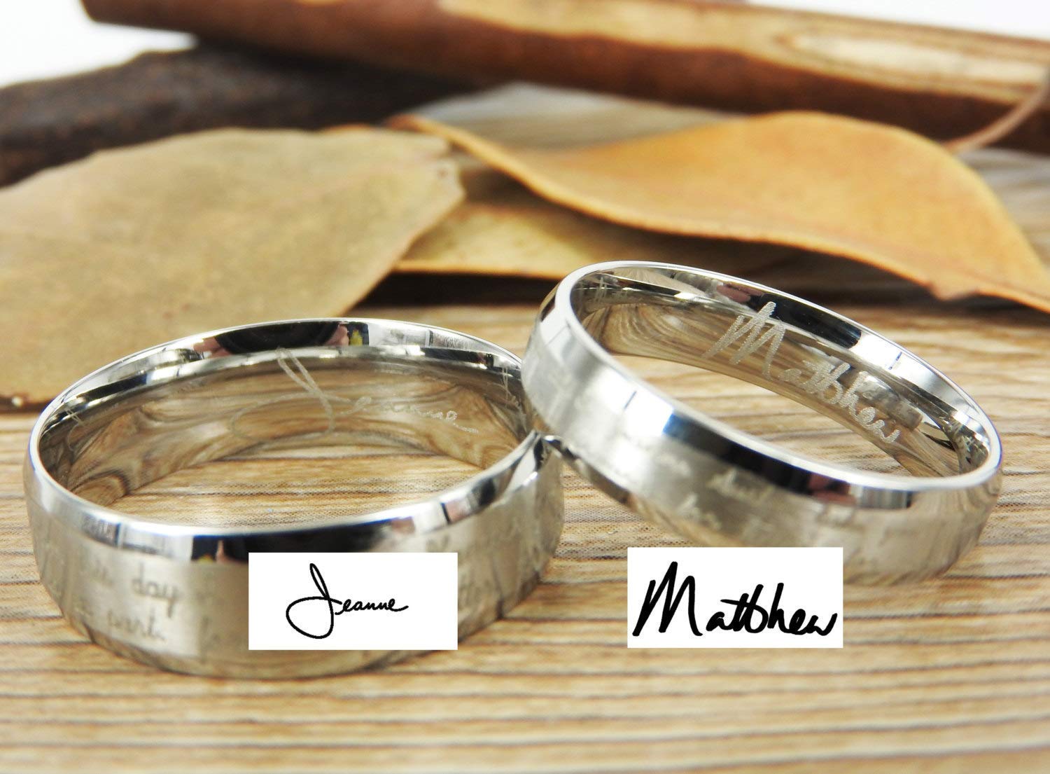 His and Her Wedding Rings Set - Matching Marriage Vow & Signature Bands for Couples - Perfect for Wedding Ceremonies, Anniversaries, and Romantic Gifts