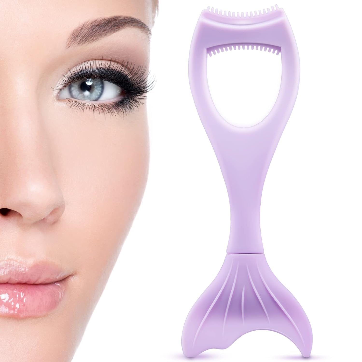 3 in 1 Eyelash Applicator Tool with Mascara Shield, Silicone Lash Buddy Wand & Disposable Brushes - Reusable Makeup Helper for Perfect Eyelashes & Eyeliner | Rose Gold | Ideal for Home, Salon & Travel Makeup Kit