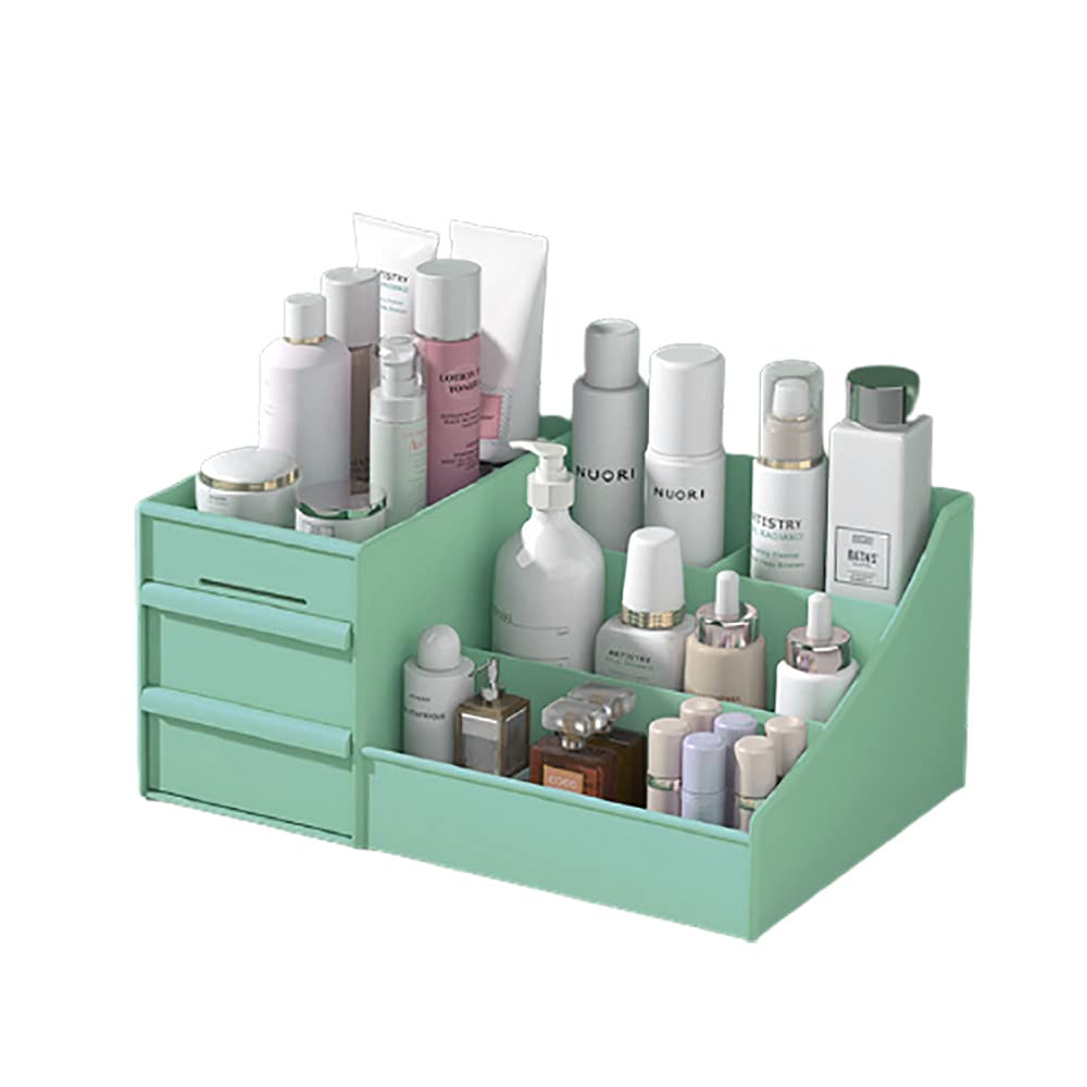 FAYANG Desktop Trapezoidal Storage Organizer - Office Supplies & Cosmetic Storage Box (11.2×6.9×4.9 inches, Green) | Perfect for Desk Organization, Makeup Storage & Home Office Accessories
