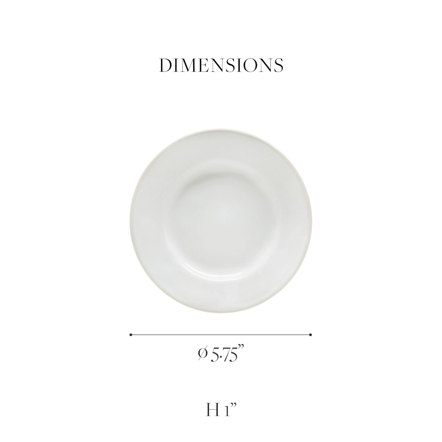 Costa Nova 6'' Ceramic Bread Plate - Beja Collection in White & Blue | Microwave & Dishwasher Safe Stoneware | Food Safe Glazed Dinnerware | Restaurant Quality Tableware for Home, Cafe & Fine Dining