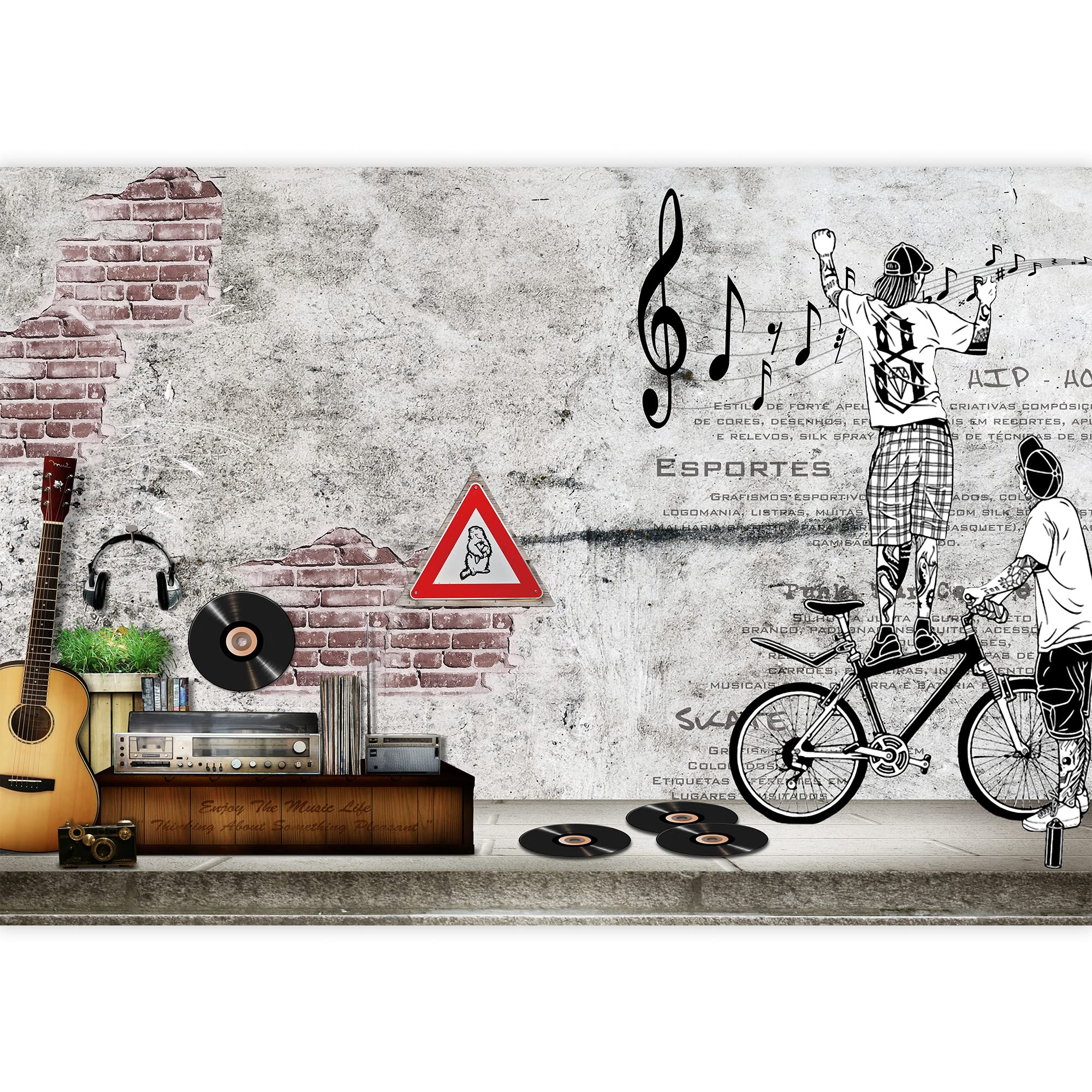 Abstract Banksy Street Art Removable Wallpaper - Peel and Stick Wall Murals for Bedroom (66x96 inches) | Modern Home Decor, Living Room & Office Wall Stickers