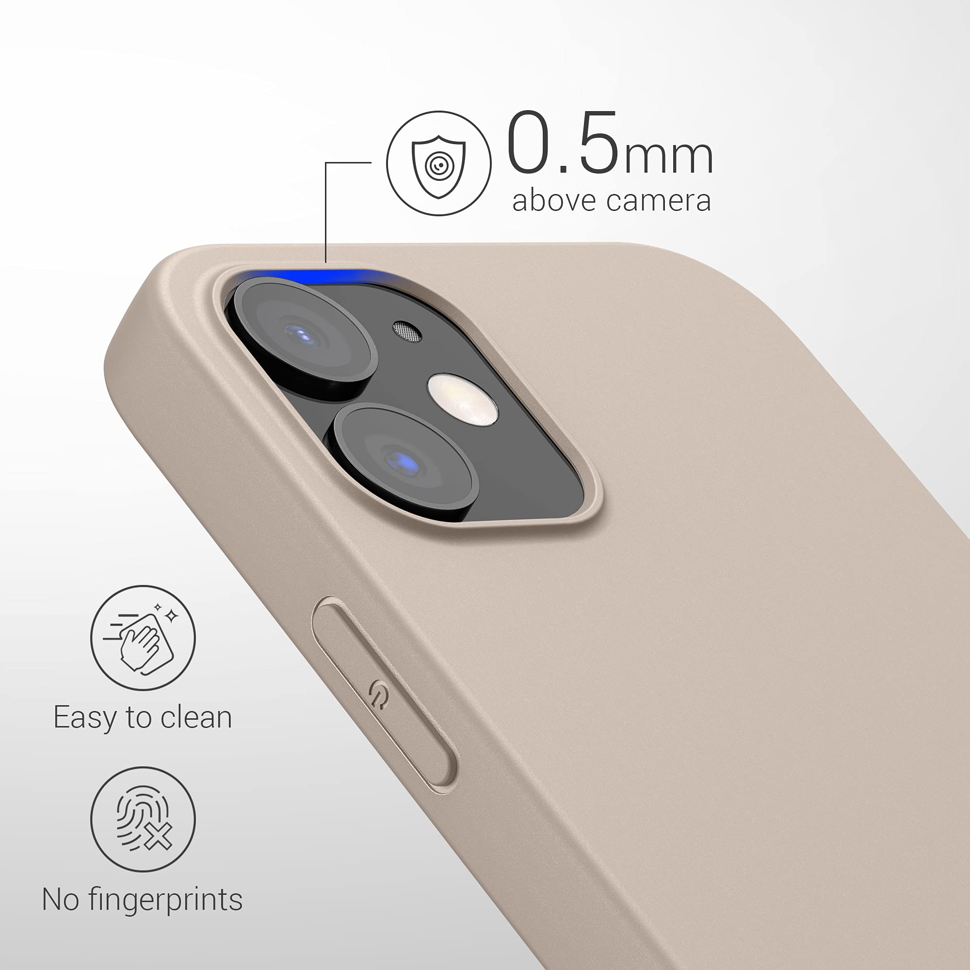 kwmobile Soft Slim Protective TPU Silicone Case for Apple iPhone 12 / iPhone 12 Pro - Beige Matte - Shockproof & Scratch Resistant Cover for Everyday Use, Work & Travel