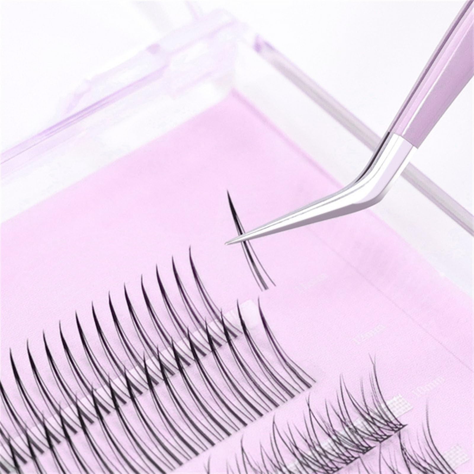 Professional Pink Hair Removal Tweezers & Eyelash Extension Kit - Precision Eyebrow Shaping, False Lash Fan Volume Makeup Tools for Salon & Home Use - Perfect for Eyebrow Grooming, Eyelash Extensions & DIY Beauty Care