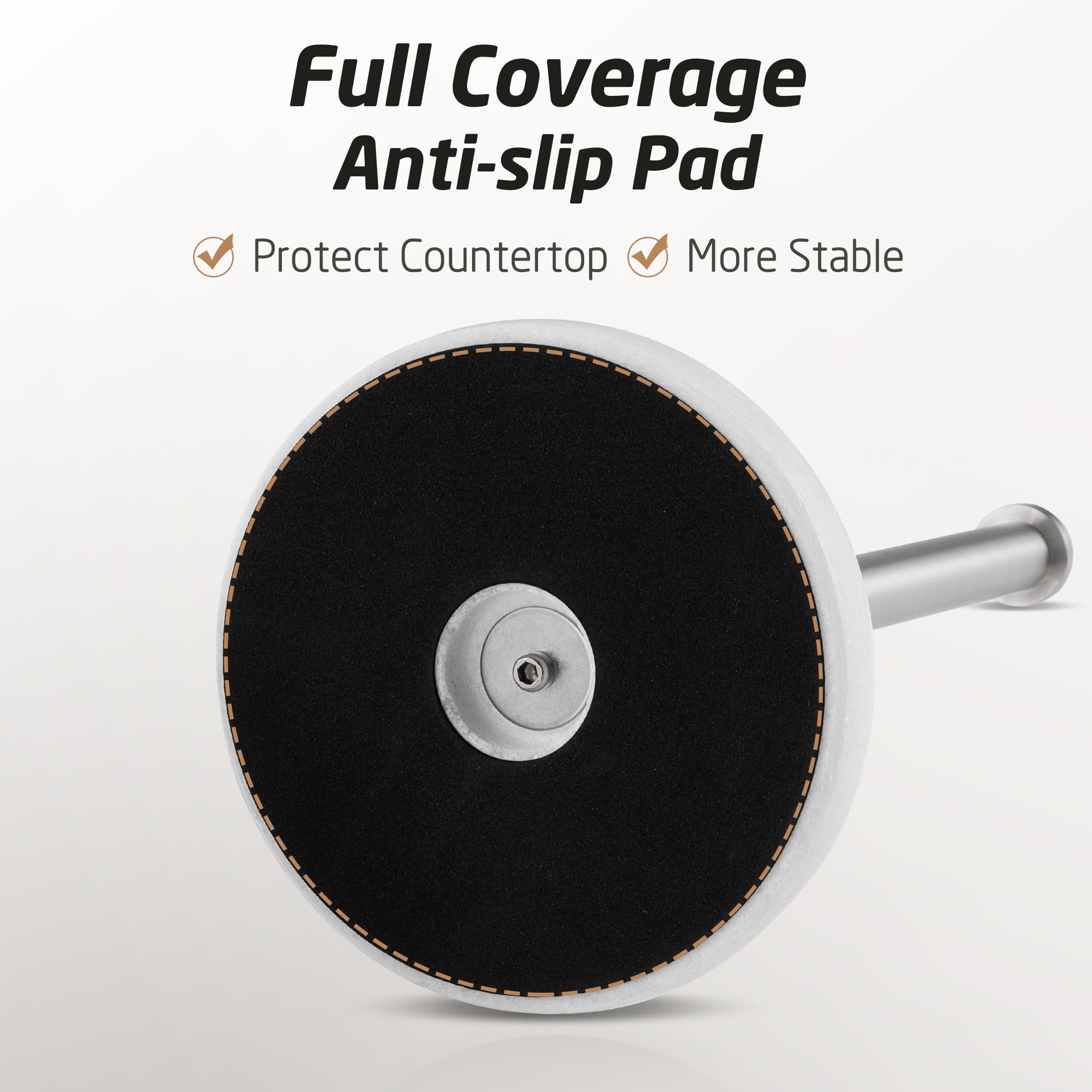 Premium KES Countertop Paper Towel Holder - Sturdy SUS304 Stainless Steel with Natural Marble Base for Standard/Jumbo Rolls (Brushed Finish) - Ideal for Kitchen, Bathroom, Office & Restaurant Use - Model KPH100S14B-2