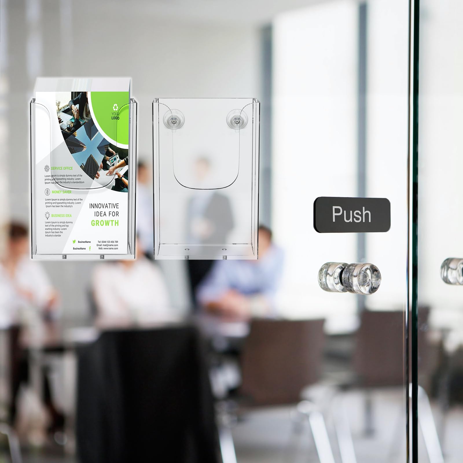 Zavekia Clear Wall Mounted Brochure Holder - 4 x 6 Inches Literature Organizer for Flyers, Menus & Pamphlets (2 Pack) - Perfect for Restaurants, Hotels, Offices & Retail Stores