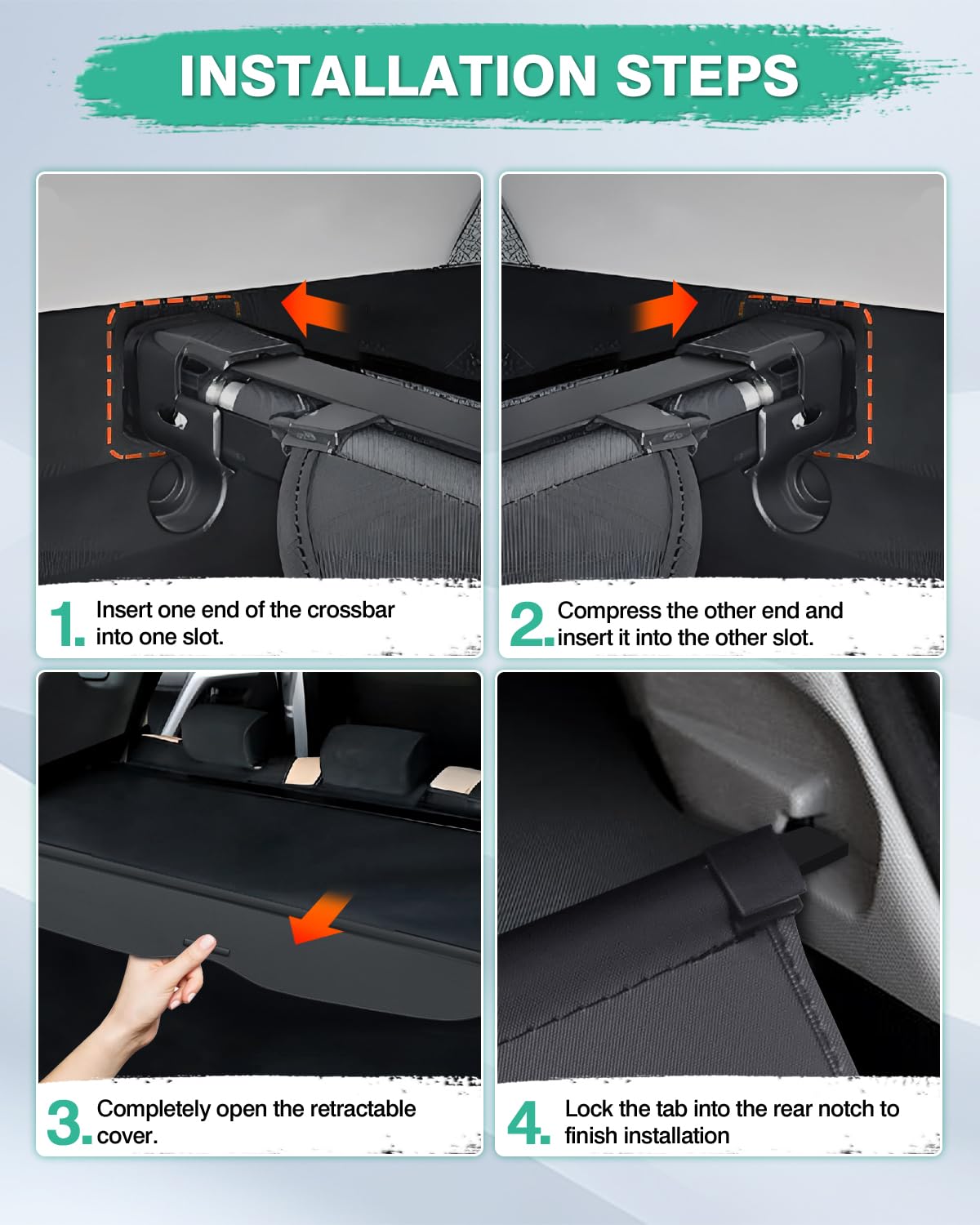 2019-2025 Honda Passport Retractable Cargo Cover - Durable Trunk Shade Protector for Luggage & Gear | Perfect for Road Trips, Camping & Grocery Hauling