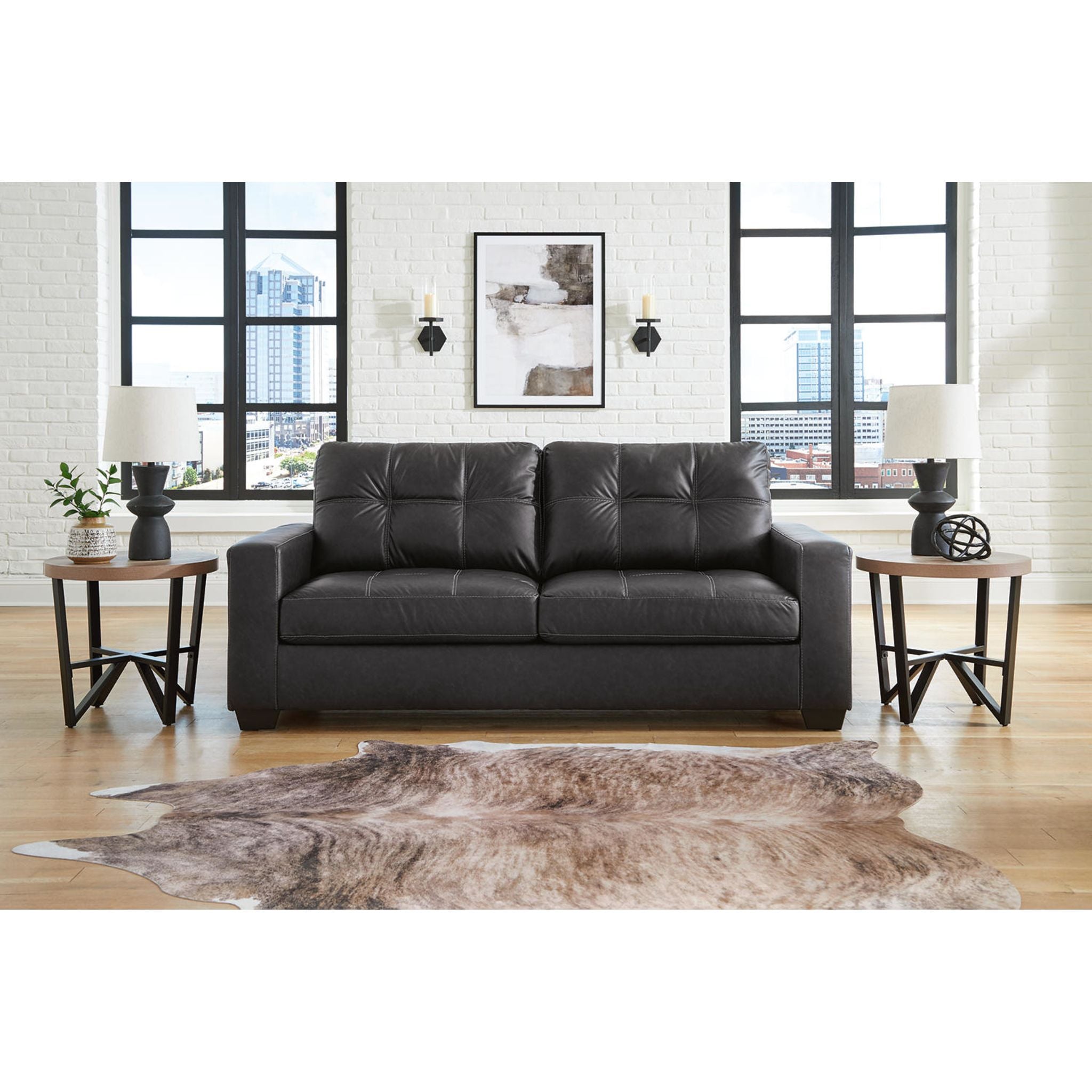 Barlin Mills Sofa - Modern Comfortable Couch for Living Room, Lounge & Office - Soft Fabric Upholstered Sectional with Sturdy Frame - Perfect for Relaxing, Entertaining & Small Spaces
