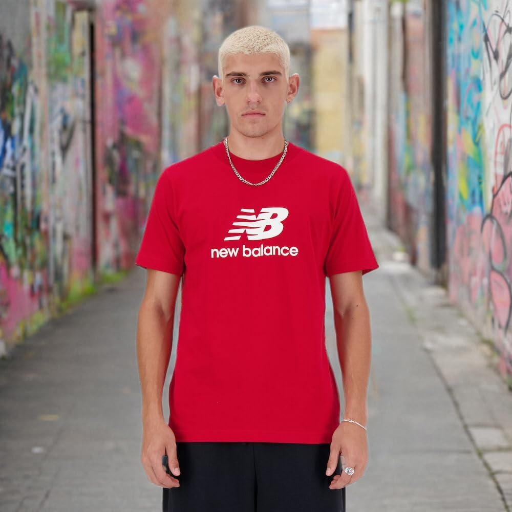 New Balance Men's Sport Essentials Logo T-Shirt - Athletic Casual Wear for Running, Gym & Everyday Comfort