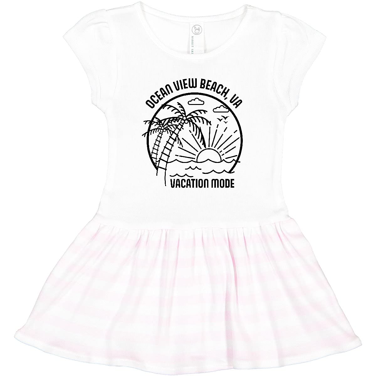 Inktastic Summer Vacation Mode Ocean View Beach Virginia Toddler Dress - Cute Girls' Outfit for Beach Trips, Family Vacations & Summer Playdates