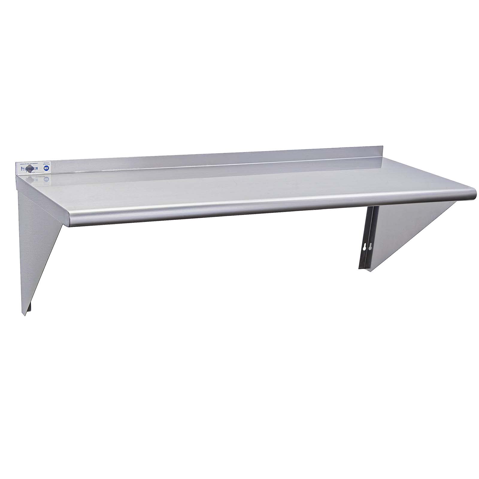 NSF Certified 14” x 36” Stainless Steel Commercial Shelf - 300 lb Capacity Wall Mounted Metal Shelving with Backsplash & 2 Brackets for Restaurant, Bar, Kitchen, Garage - Perfect for Food Prep, Storage & Organization