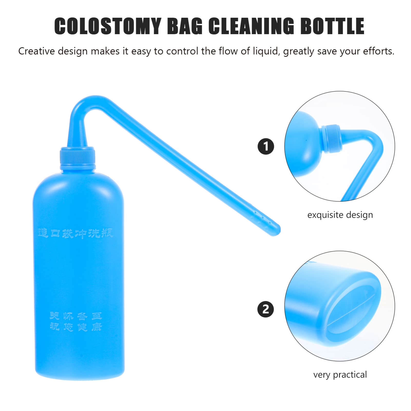 ULTECHNOVO 4-Pack Ostomy Bags with Leak-Proof Cleaning Bottle - Stoma Care Accessories Kit for Post-Surgery Hygiene & Daily Use | Includes Wash Bottle, Plastic Cleaner & Essential Stoma Bag Supplies