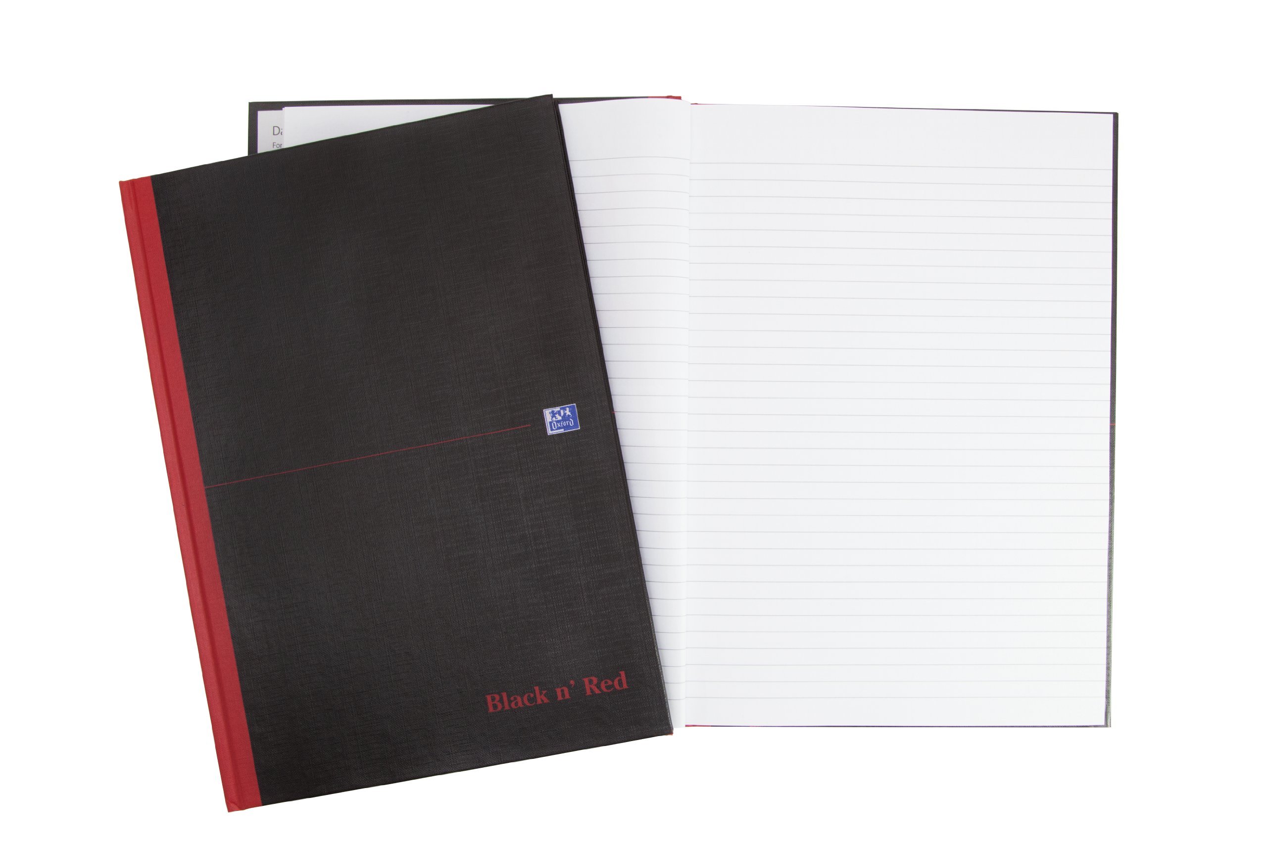 Black n' Red Oxford Hardcover A4 Notebook - Casebound, Lined, 192 Pages - Premium Writing Journal for Office, School & Business Meetings