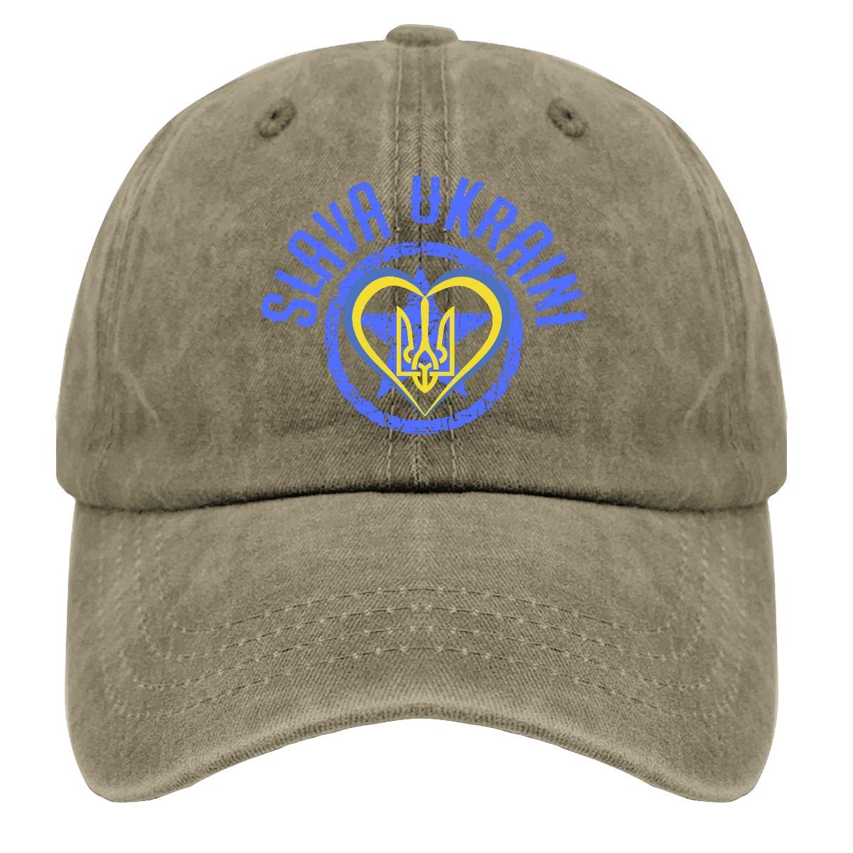 Stylish Unisex Cotton Flexfit Cap for Men & Women - Slava Ukraini Heroiam Design - Perfect for Golf, Outdoor Sports & Casual Wear