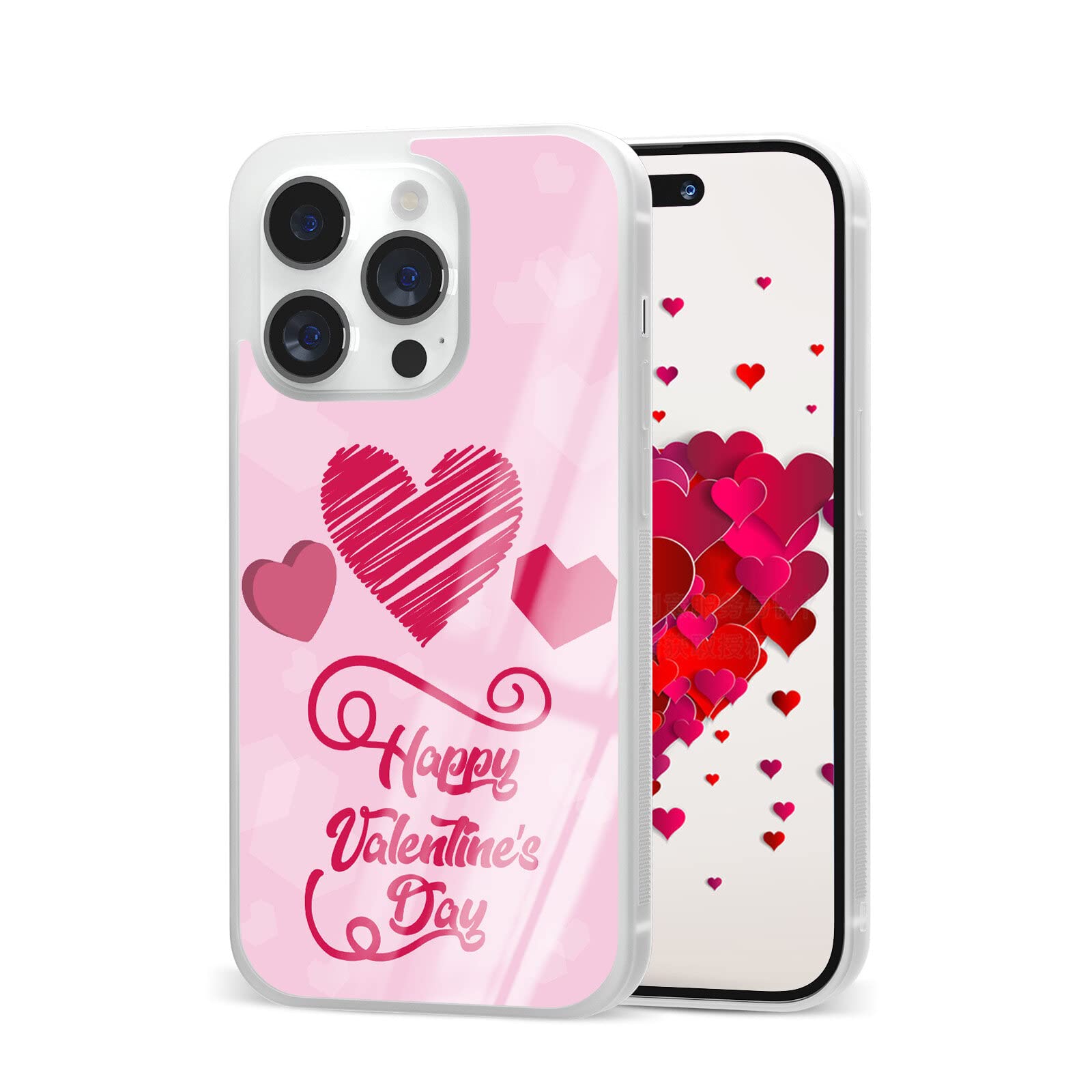 Valentine's Day Pink Love Phone Cases for Women & Couples - Compatible with iPhone 11/12/13/14/15/16 Pro/Max/Plus/Mini & Samsung Galaxy S20/S21/S22/S23/S24 - Perfect Gift for Anniversaries, Date Nights & Romantic Occasions