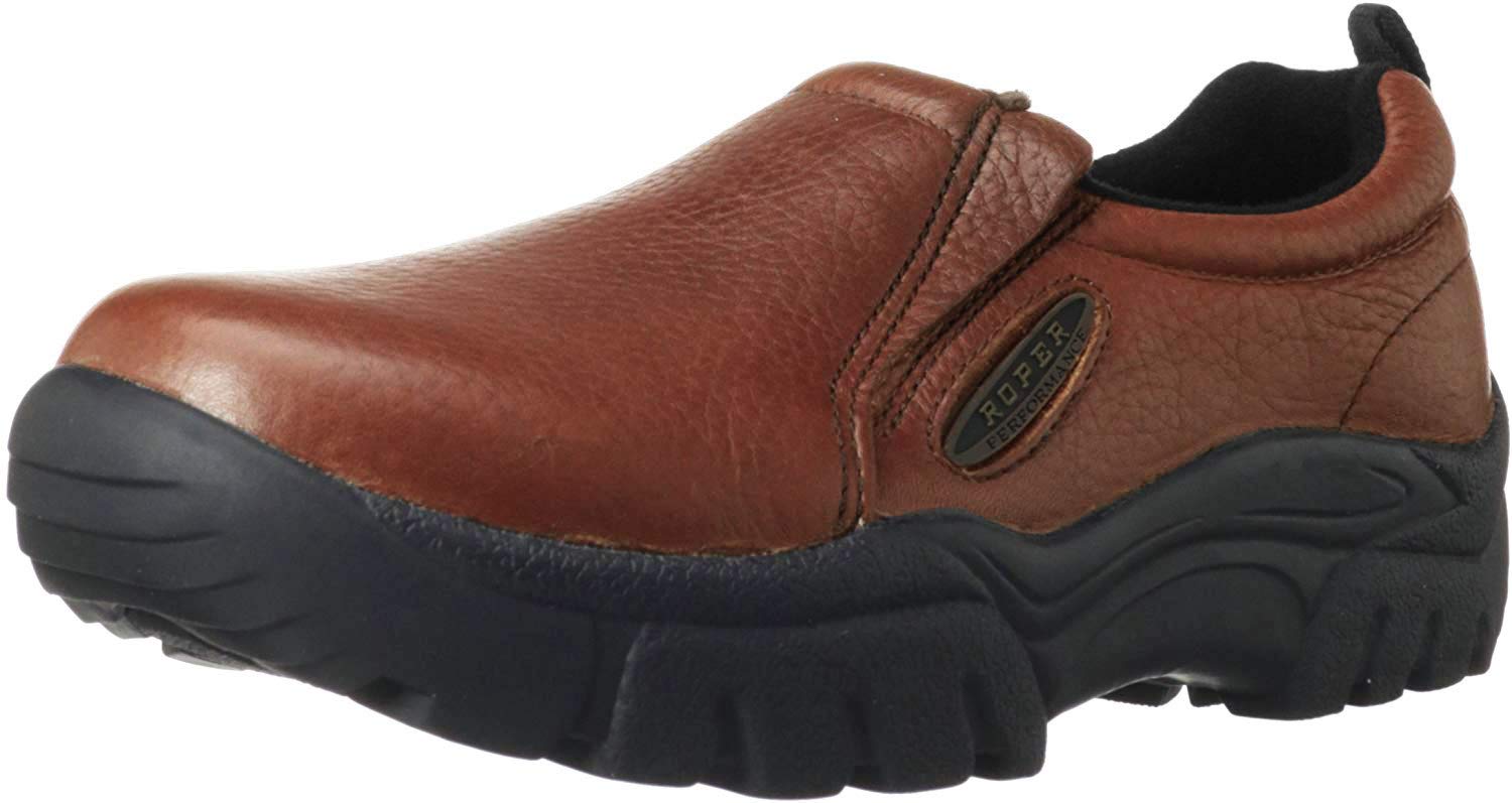 ROPER Men's Slip-On Casual Shoes - Comfortable & Lightweight Brown Loafers for Walking, Travel & Work - Size 11 Wide (11W) - Perfect for Office, Driving & Everyday Wear