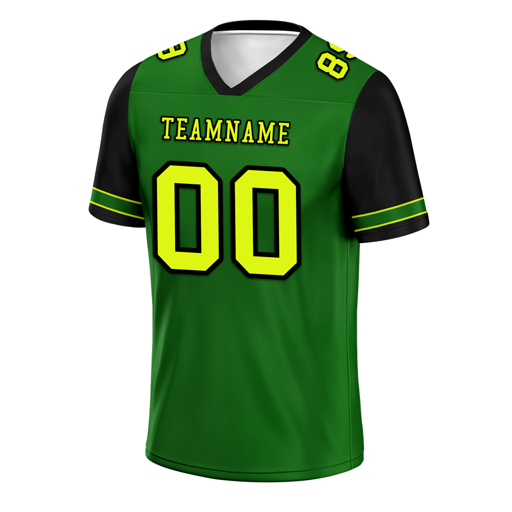 Custom Green & Black Two-Tone Personalized Authentic Football Jersey FBJ02 - Perfect for Game Day, Team Events & Fan Gear