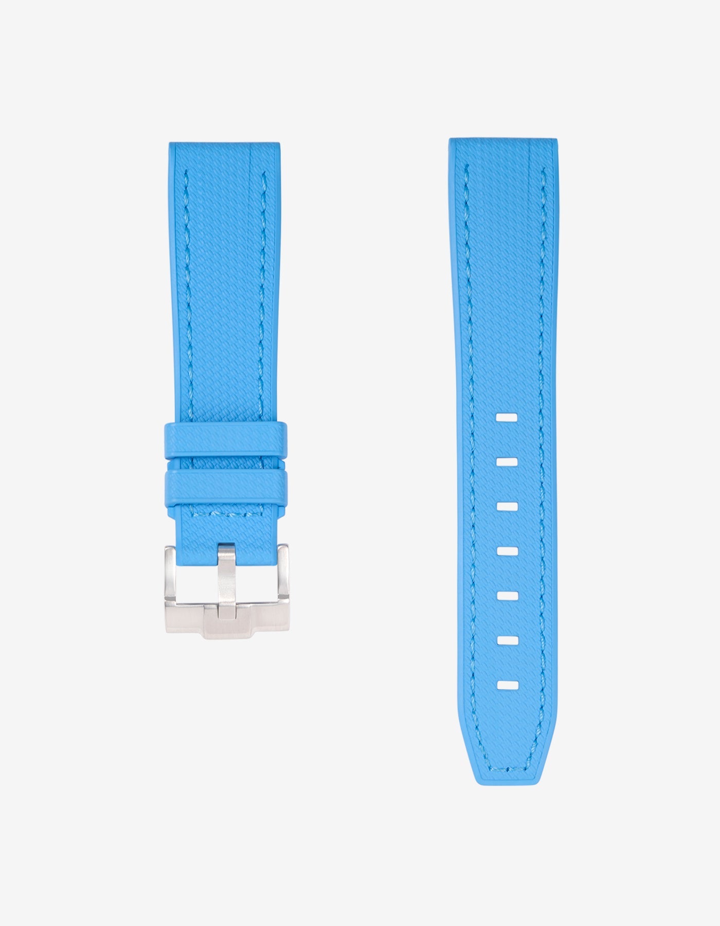 Straight End Vertech FKM Strap 20mm Capri Blue - Durable Watch Band for Men & Women, Perfect for Casual, Sports & Outdoor Activities
