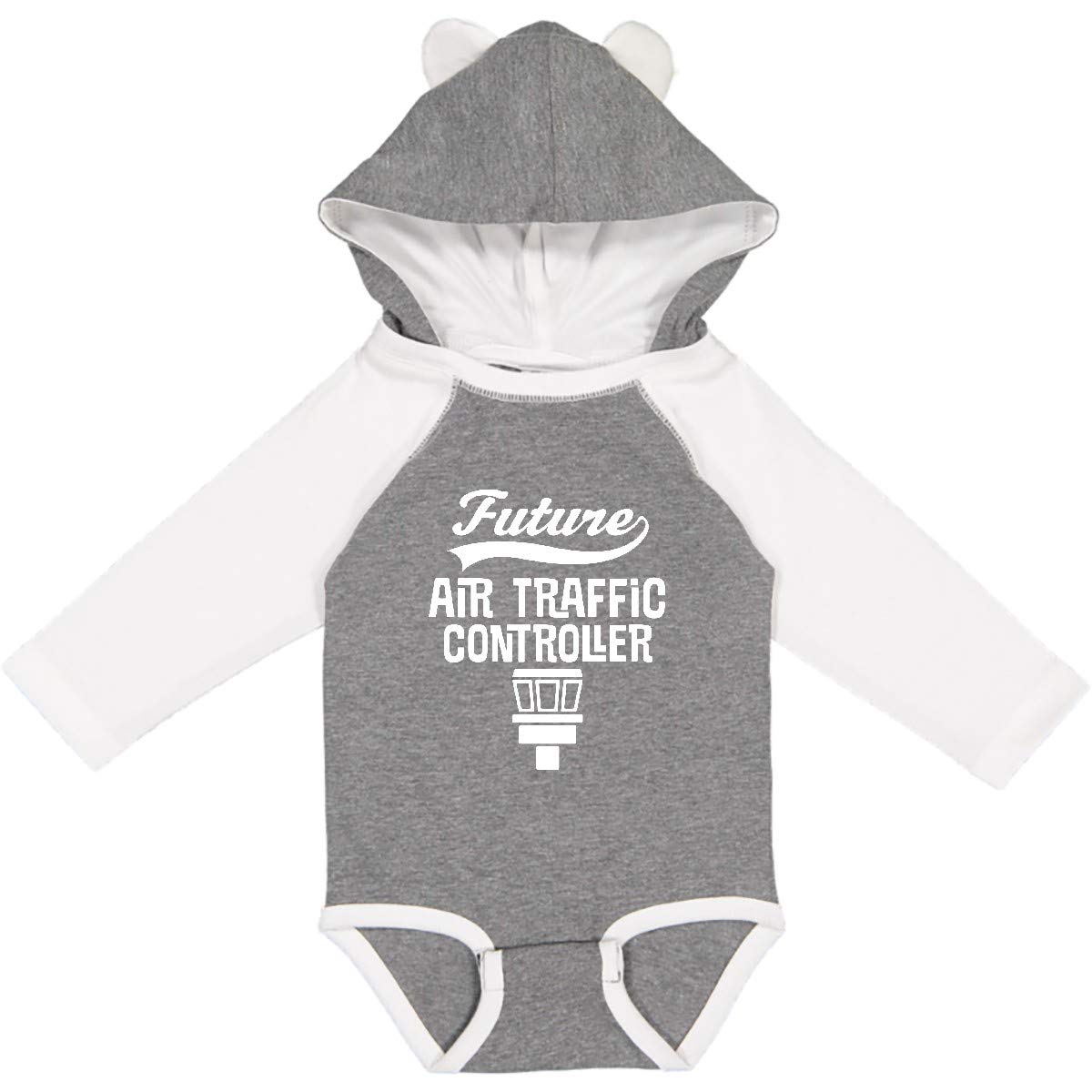 Inktastic Future Air Traffic Controller Baby Long Sleeve Bodysuit - Cute Aviation Themed Outfit for Infants & Toddlers - Perfect for Airplane Travel, Career Day & Aviation Enthusiast Families