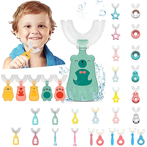 360° Soft Silicone U-Shaped Toothbrush for Kids Ages 2-12 | Gentle Teeth Whitening & Gum Massage Tool | Cute Handle Design | Perfect for Toddler Dental Care & Early Brushing Habits