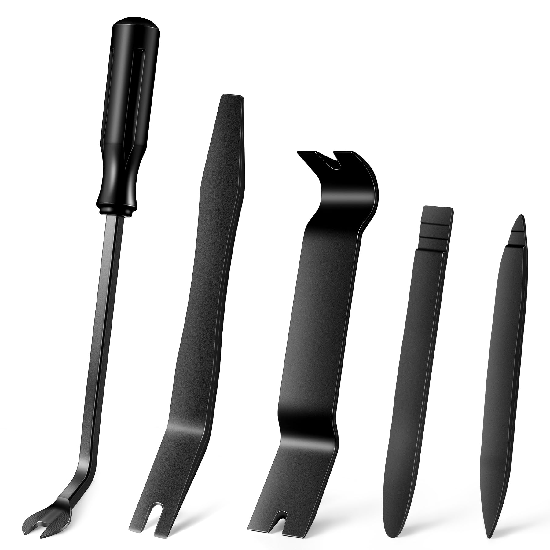 LivTee 5-Piece Auto Trim Removal Tool Kit - No Scratch Plastic Pry Tools for Car Interior Panel & Clip Fastener Removal - Dash Radio Audio Installation Set (Black) | Perfect for DIY Car Repairs & Professional Auto Detailing