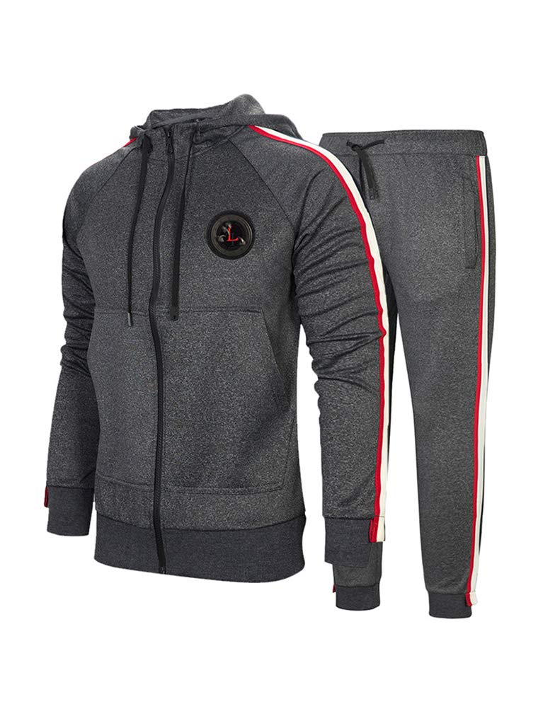 PASOK Men's Casual Tracksuit Set - Long Sleeve Full-Zip Running Jogging Athletic Sweatsuit for Gym, Workout & Streetwear Fashion