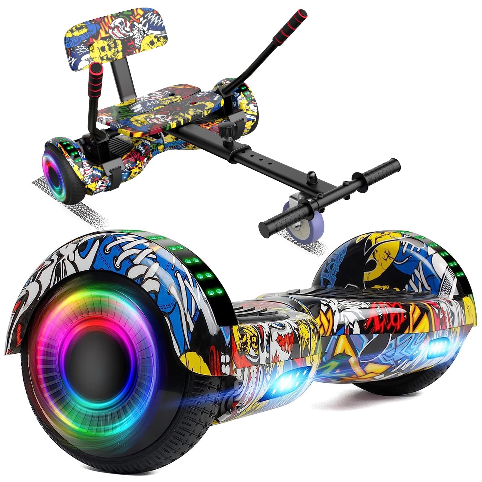 Hoverboard Seat Attachment - Convert Your Hoverboard into a Go Kart | Safe & Comfortable Riding for Kids & Adults | Perfect for Backyard Fun, Parks & Neighborhood Cruising