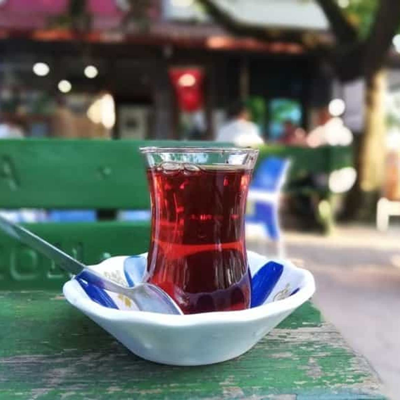 Authentic Turkish Tea Glass Saucers Set - 6 Pcs Blue Melamine Tea Cup Plates (3.9 Inch) Unbreakable Traditional Design for Home, Cafe & Gift - Perfect for Serving Turkish Tea, Coffee & Desserts