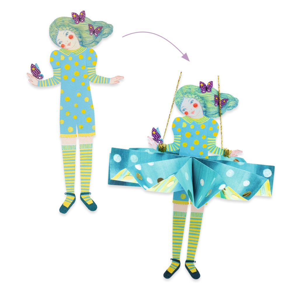 Djeco Origami Paper Folding Art Kit - Creative DIY Paper Dresses for Kids & Adults - Perfect for Birthday Parties, Classroom Activities & Family Craft Time