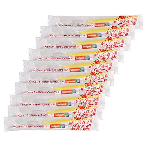 20 Pack Disposable Toothbrushes with Built-in Toothpaste - Travel Size, 5 Color Options for Family & Camping - Perfect for Travel, Hotels, Camping Trips & Emergency Kits