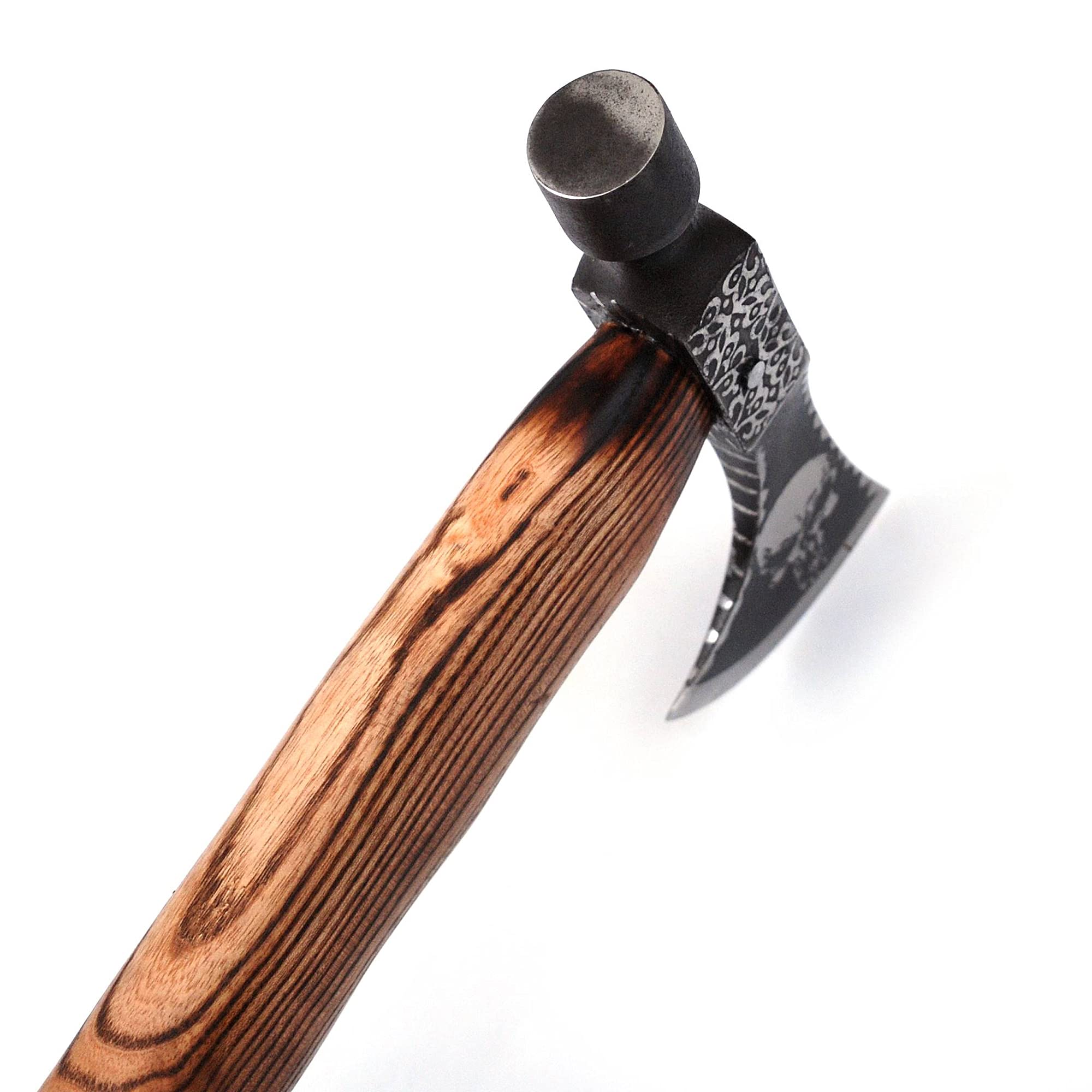 Viking Skull Axe - Handcrafted Bearded Camping & Hunting Axe with Engraved Blade (ARSAXE07) - Perfect for Outdoor Adventures, Bushcraft & Wood Carving