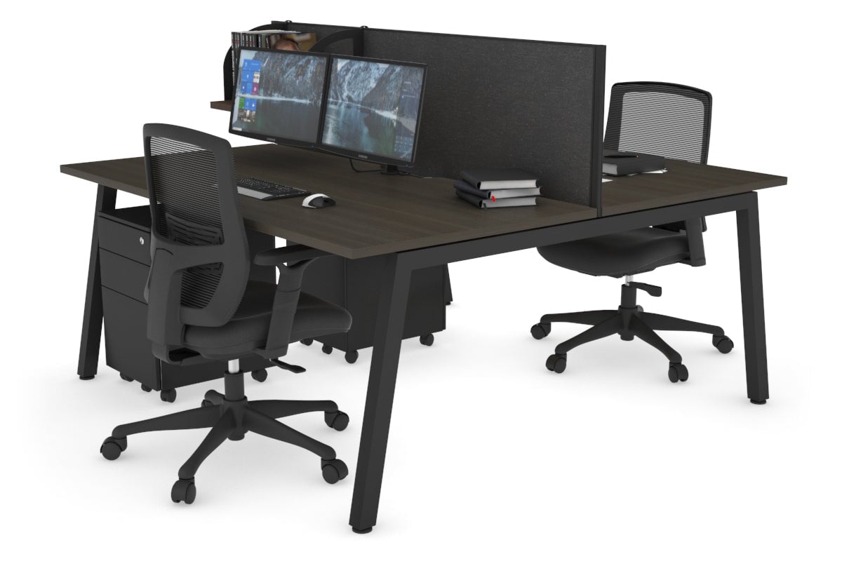 Quadro 2-Person Office Workstation Desk - 1600L x 800W with Cable Management - Perfect for Collaborative Workspaces & Home Offices